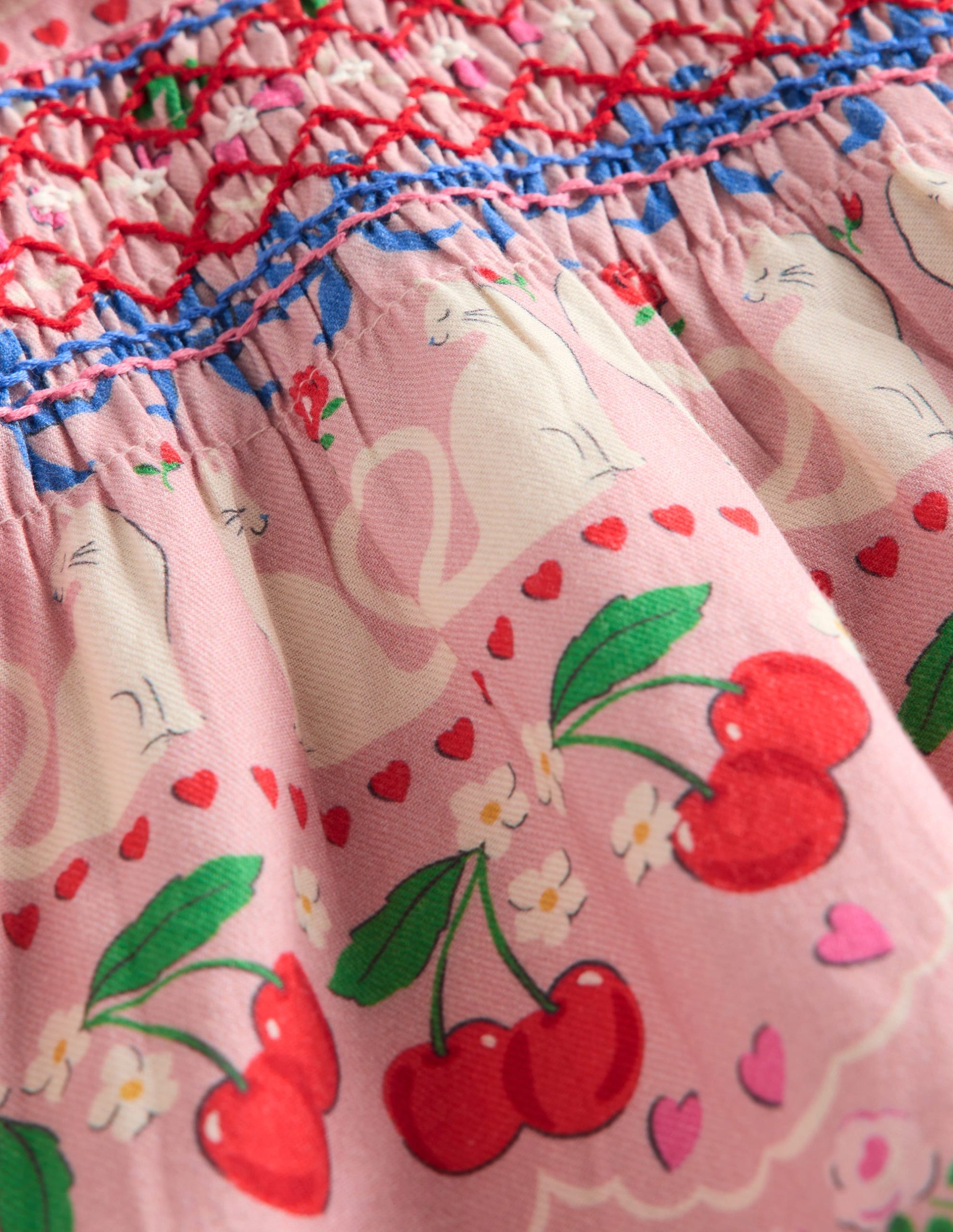 Woven Party Dress-Pink Valentines Bunnies - Image 4