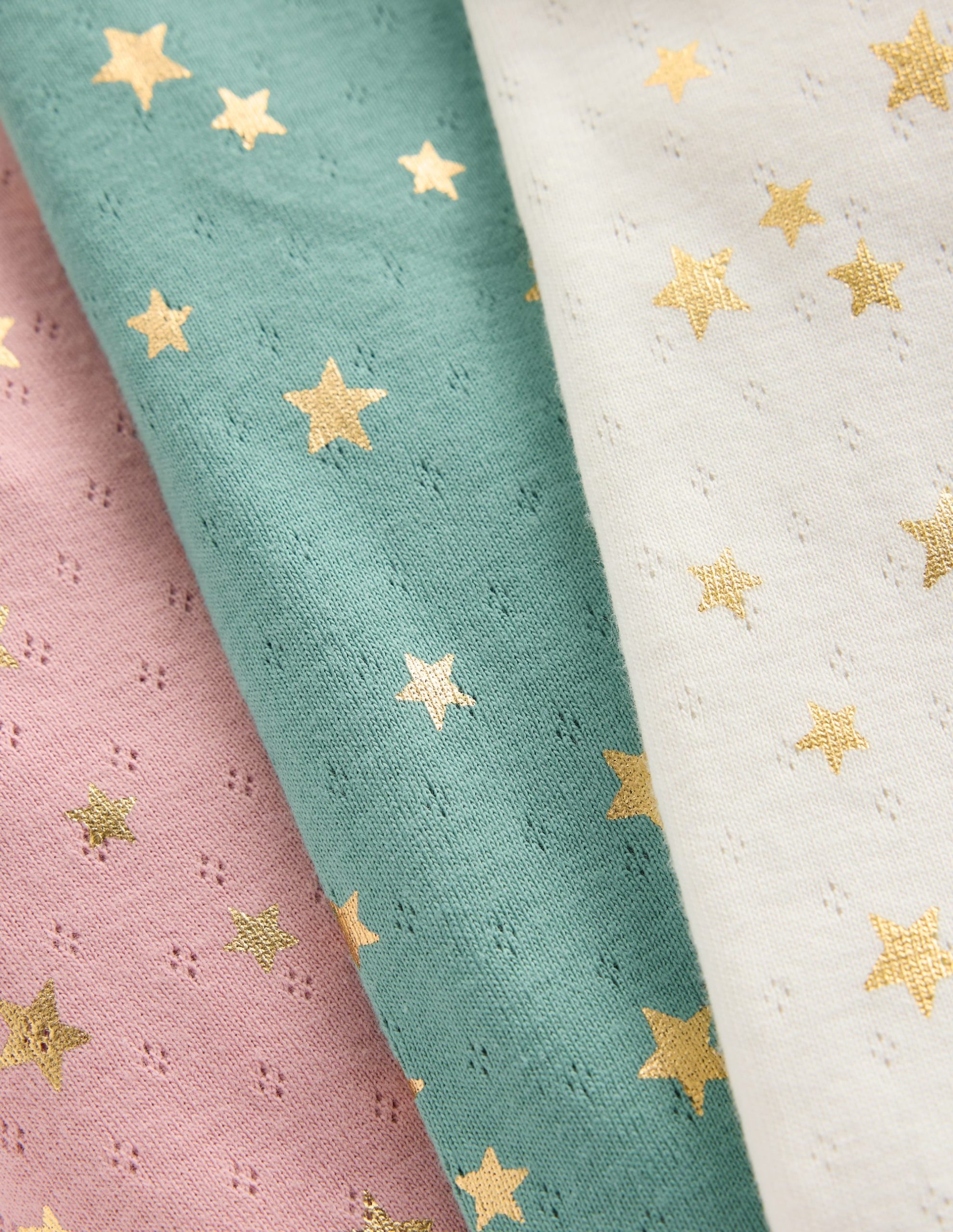 3 Pack Pointelle Leggings-Multi Foil Stars - Image 2