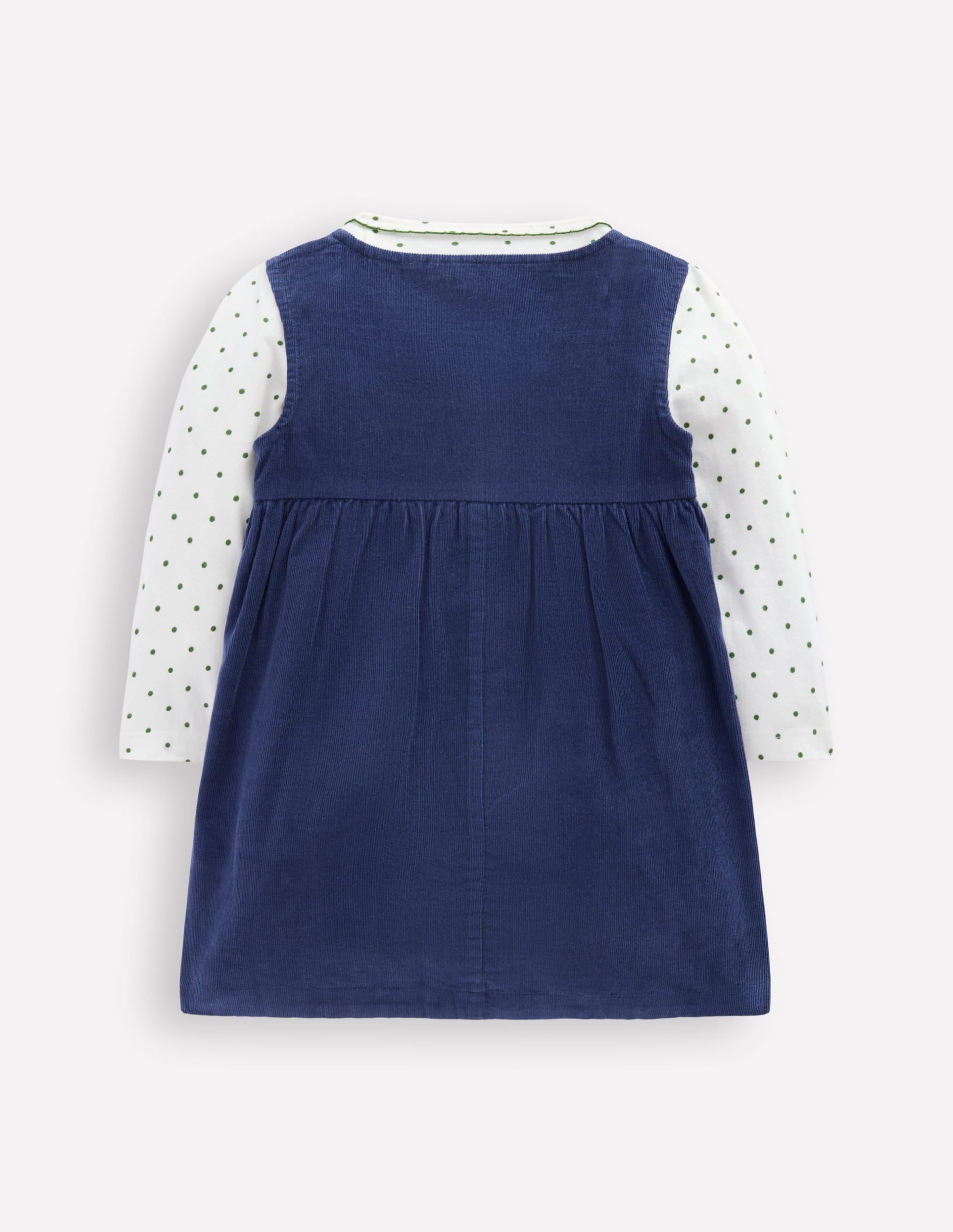 Woven Pinny Dress Set-College Navy Cherries - Image 2