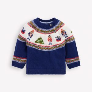 Fair isle Sweater-College Navy Nutcracker