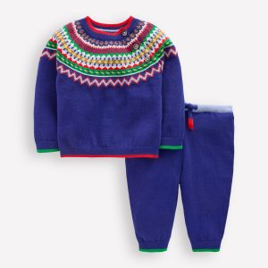 Knitted Play Set-Sapphire Blue Fair Isle
