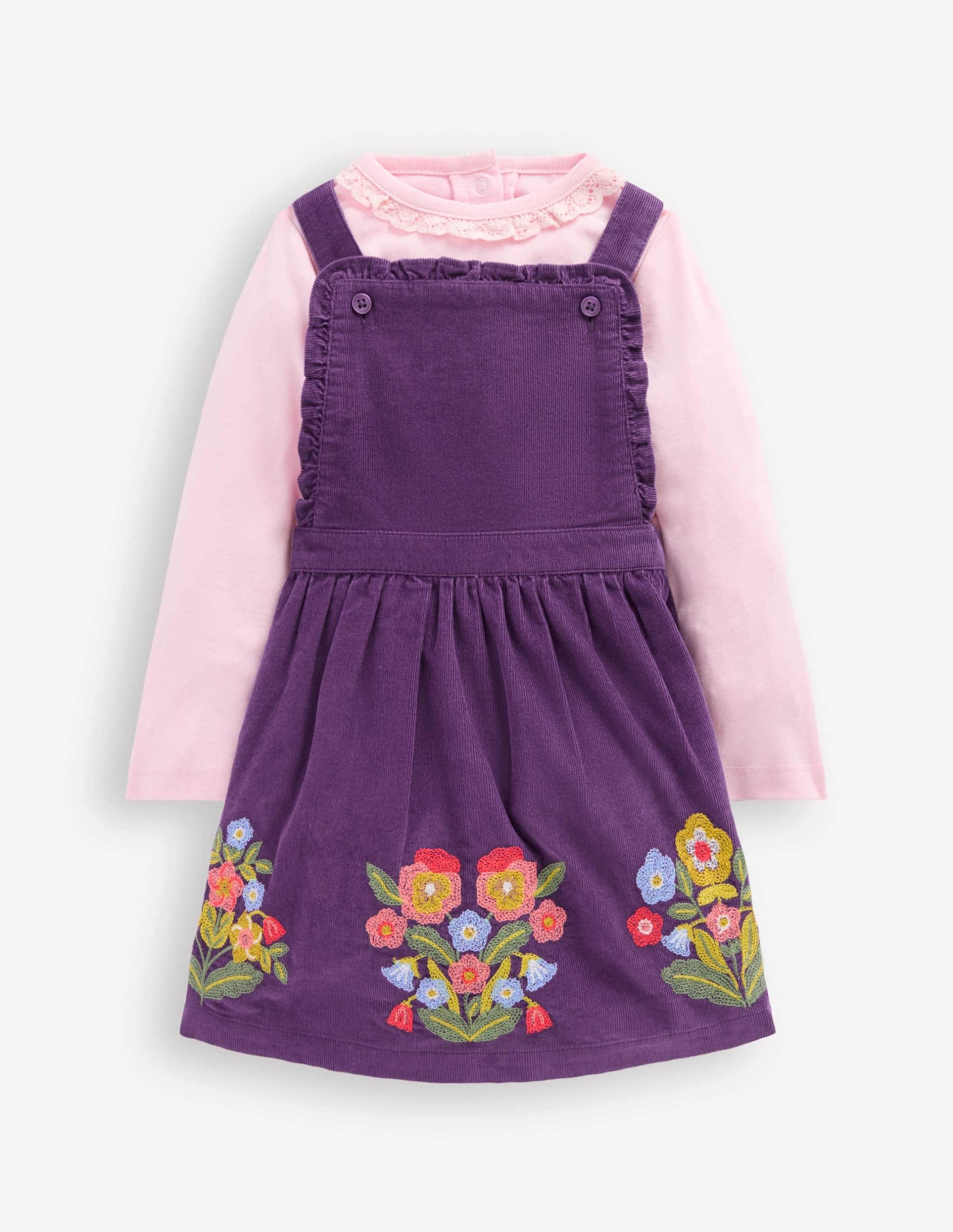 Embroidered Woven Pinnie Set-Mystic Purple - Image 2