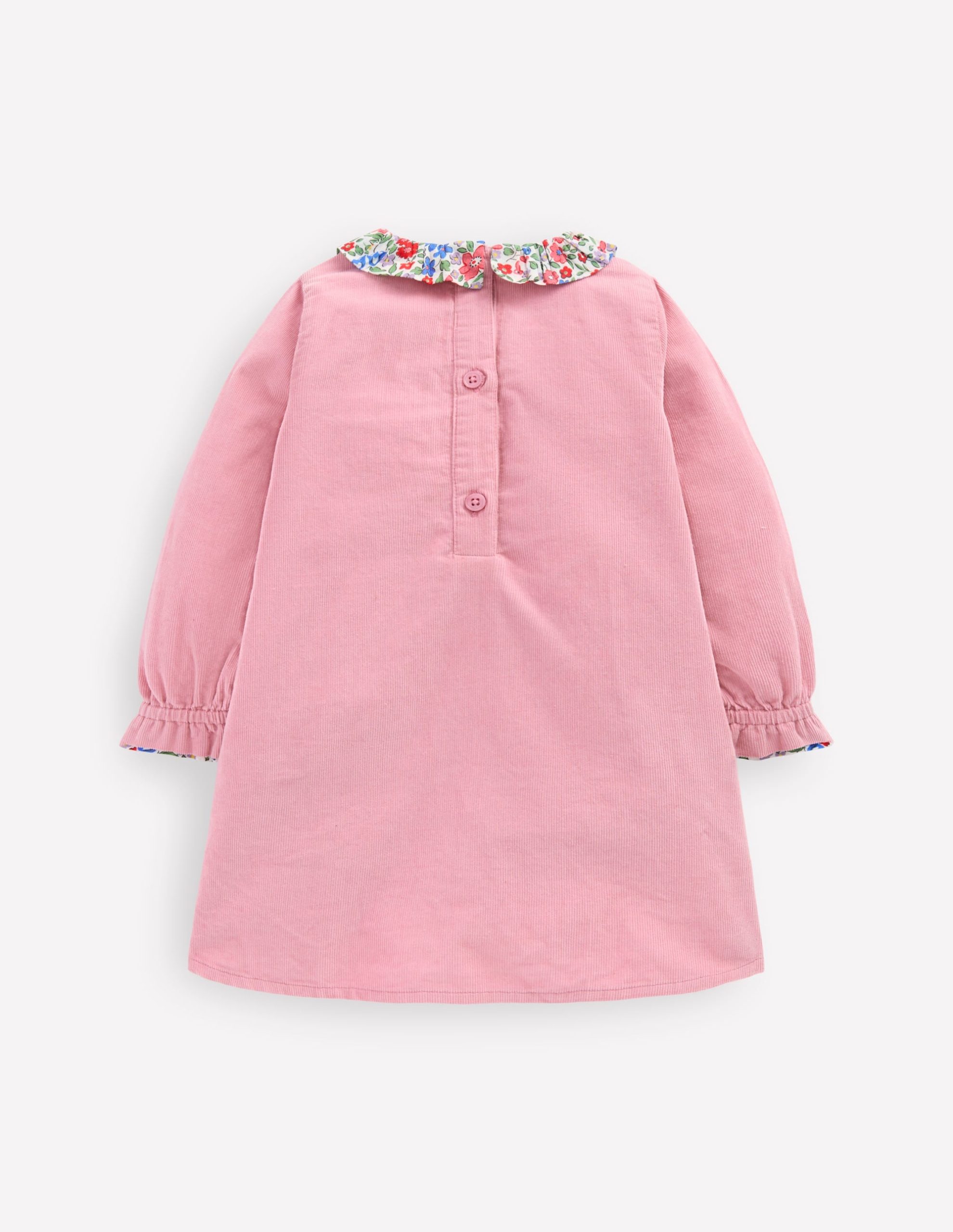 Frill Neck Woven Dress-Rose Pink - Image 2