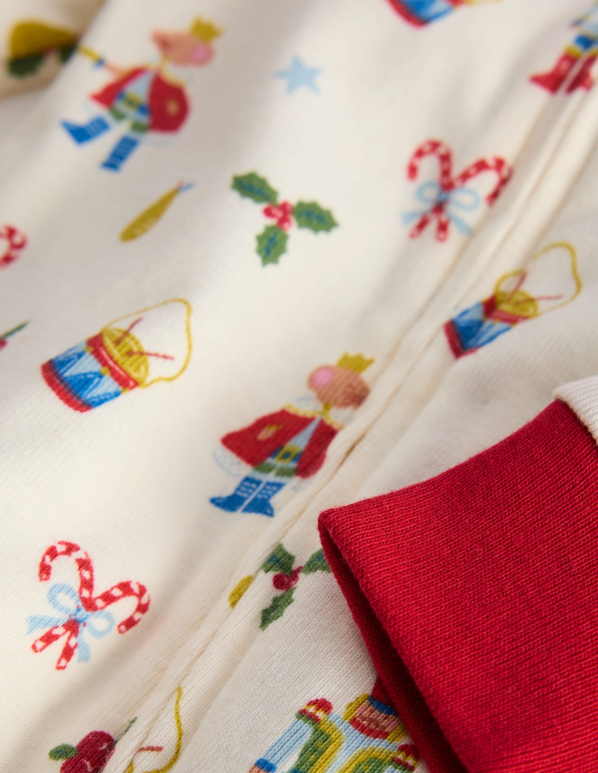 Single All-in-One Romper-Ivory Festive - Image 3