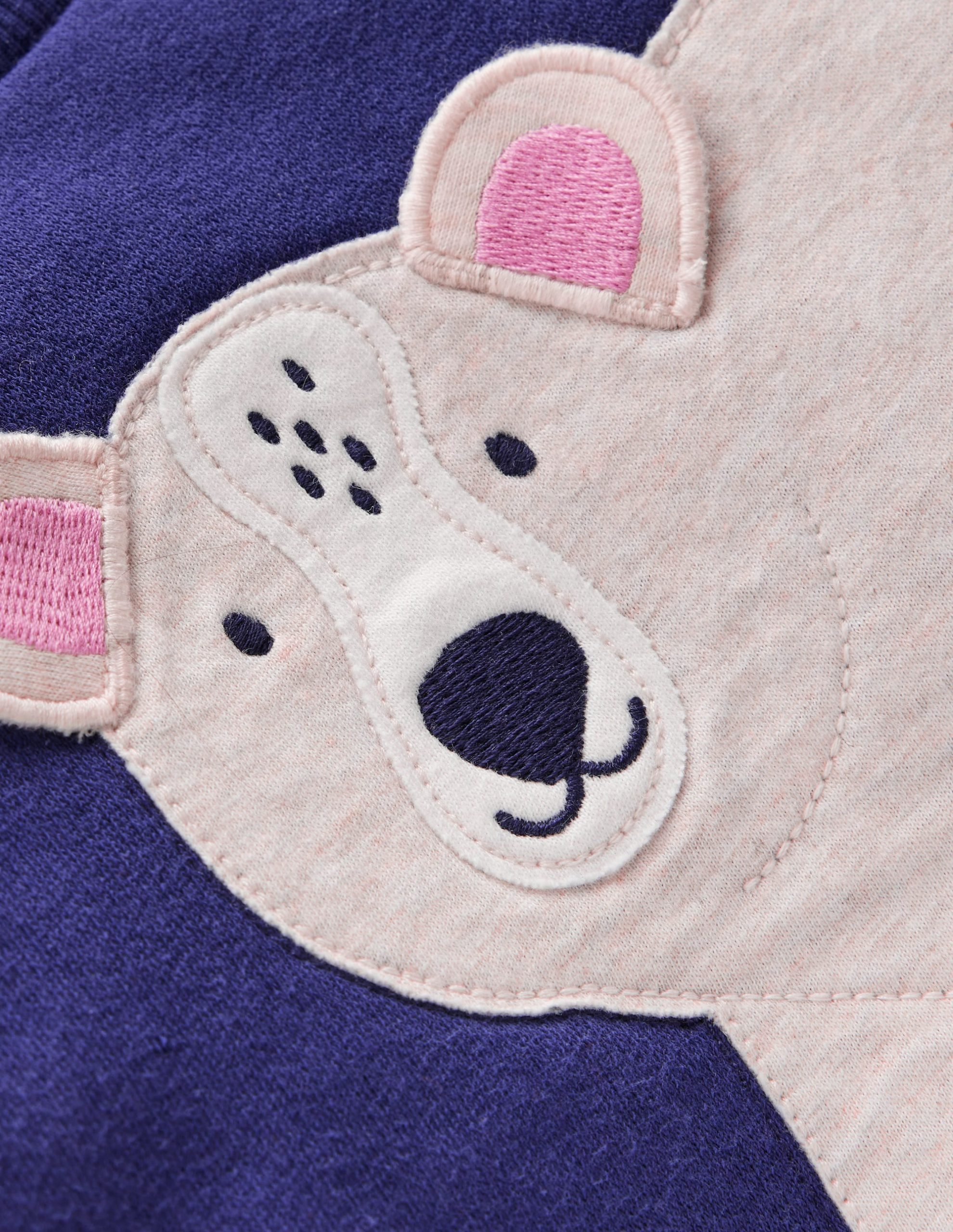 Boys Appliqu?? Sweatshirt-Navy Polar Bear - Image 3