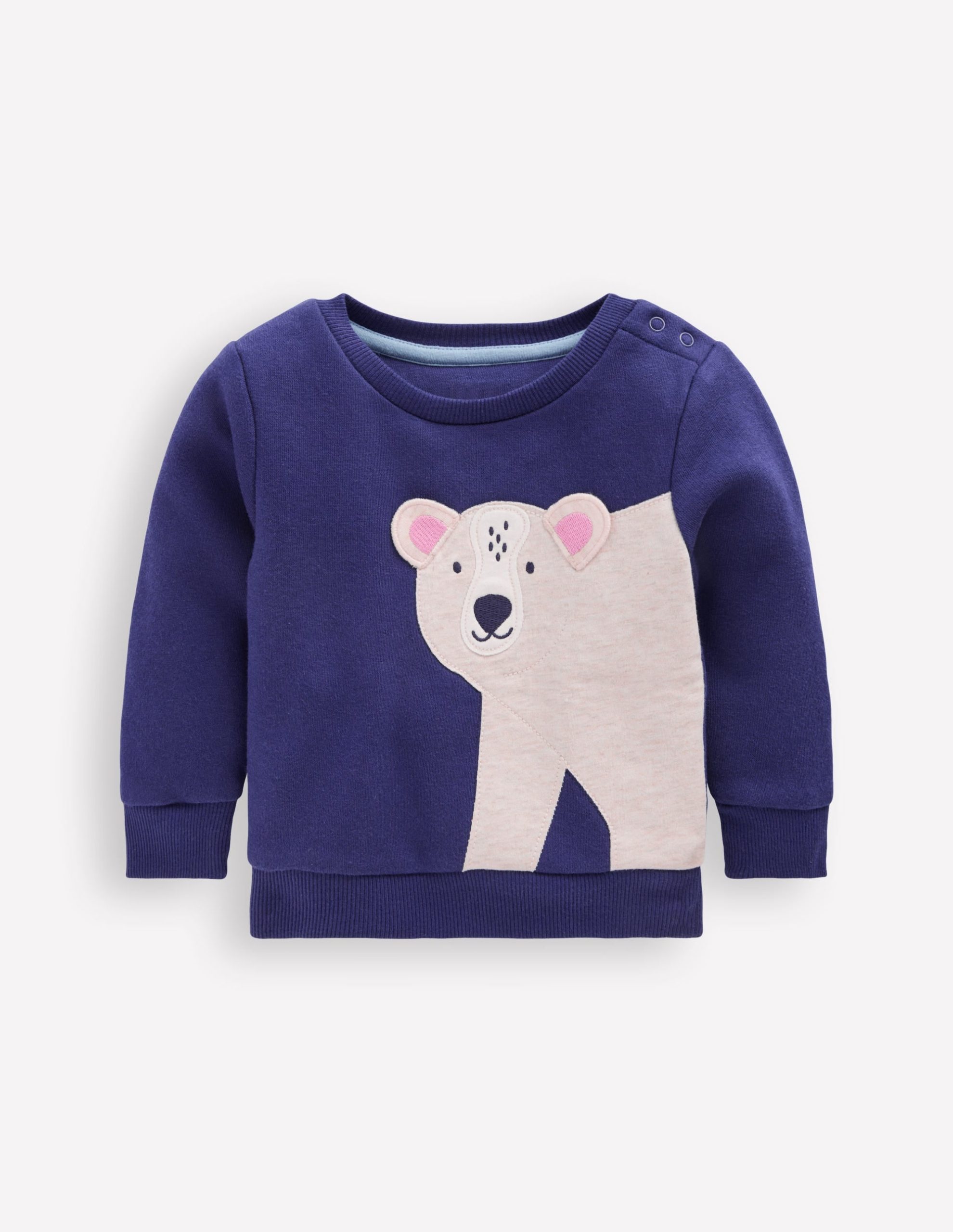 Boys Appliqu?? Sweatshirt-Navy Polar Bear