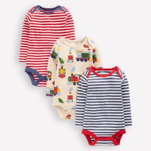 3-pack Ribbed Bodies-Oatmeal Marl Trains