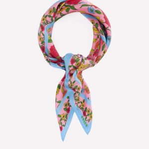Silk Square Scarf-Multi. Dahlia Trail Scarf