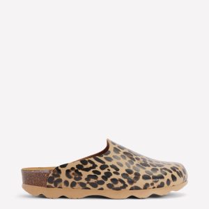 Lyla Colour Block Clogs-Leopard