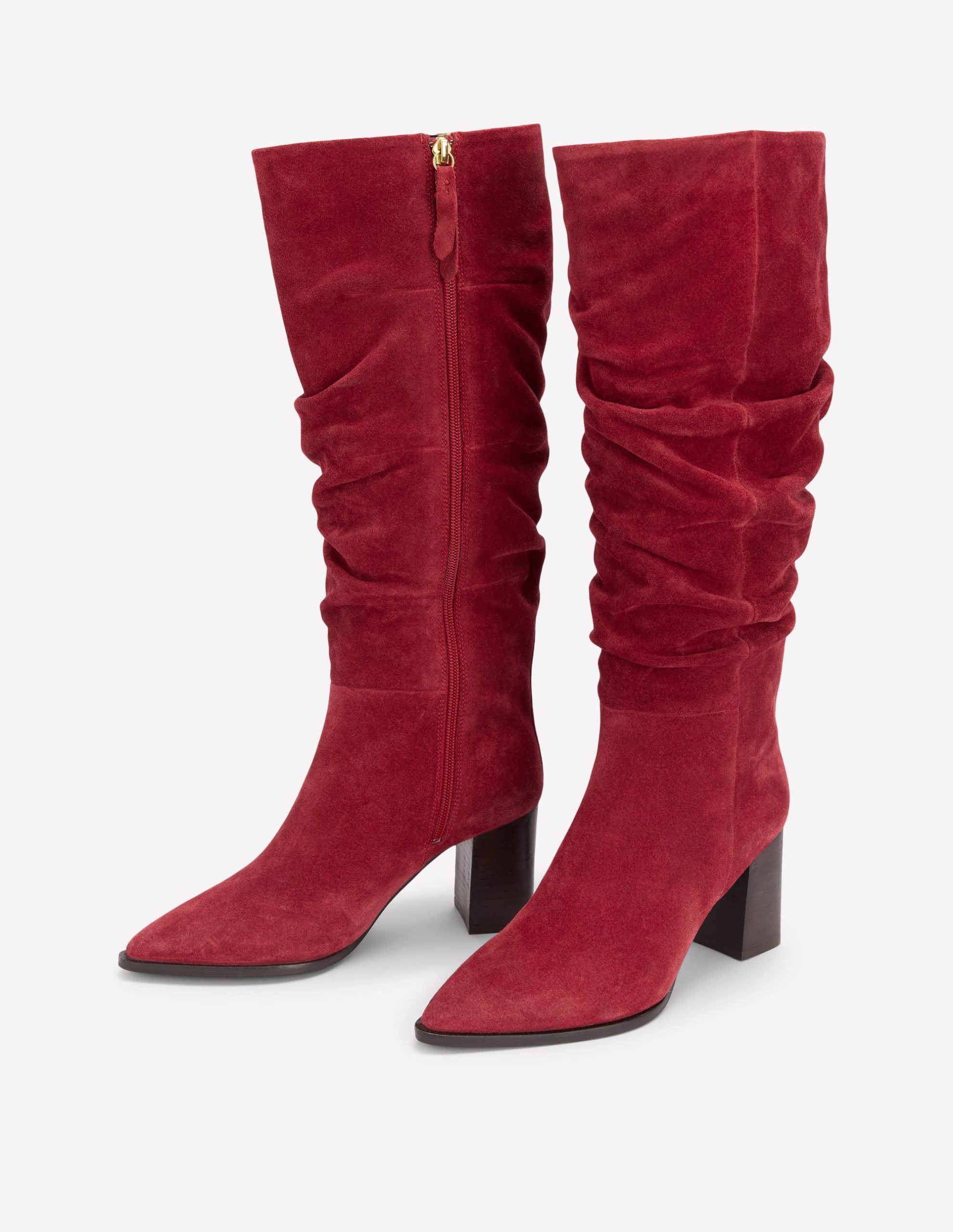 Vera Block Heel Point Boots-Red - Image 3