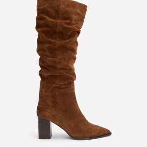Vera Block Heel Point Boots-Tan