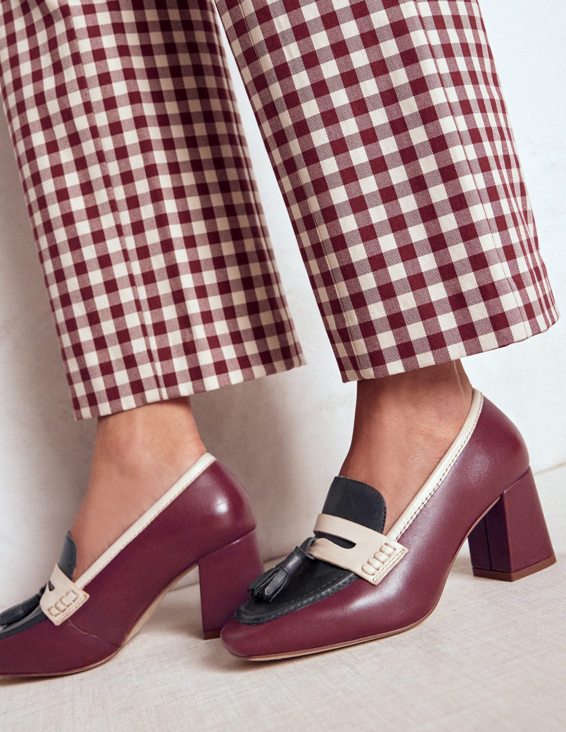 Sol Block Heeled Penny Loafers-Oxblood - Image 2