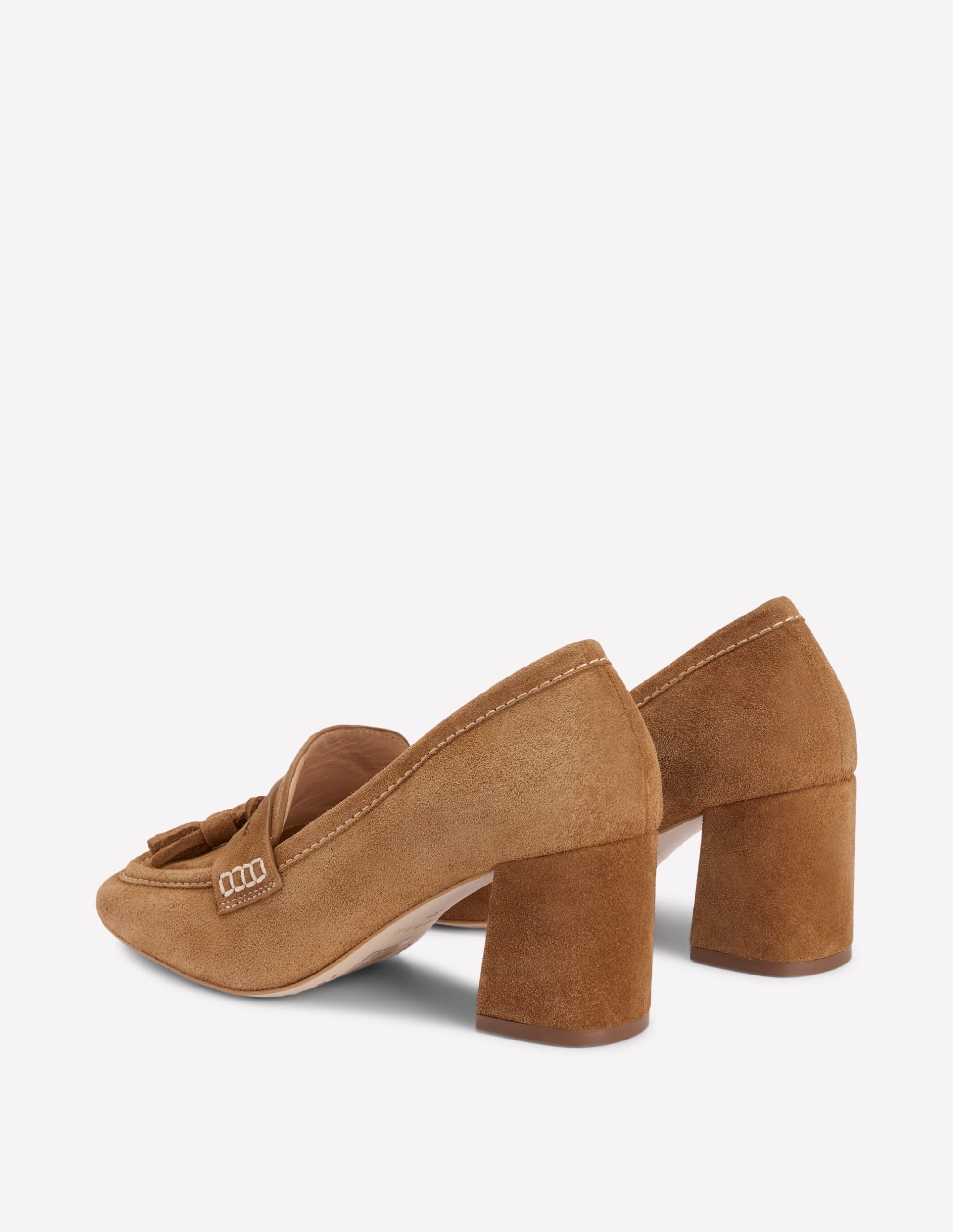 Sol Block Heeled Penny Loafers-Tan - Image 5