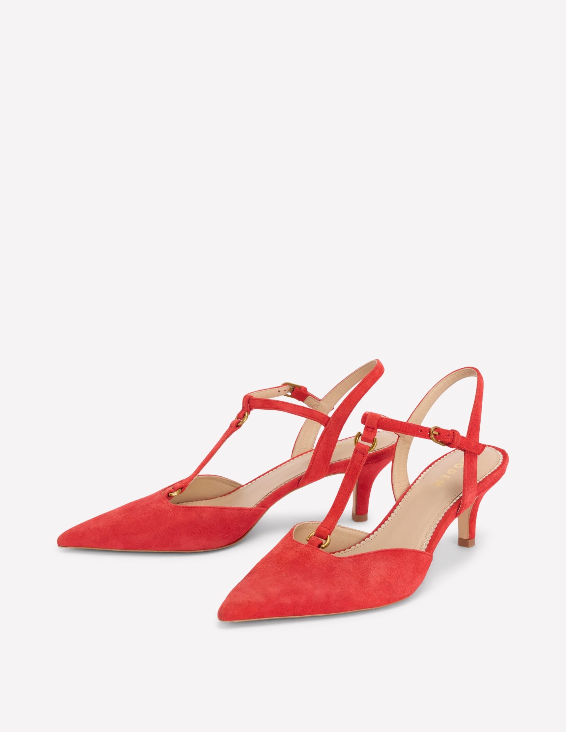 T-Bar Point Heels-Post Box Red - Image 3