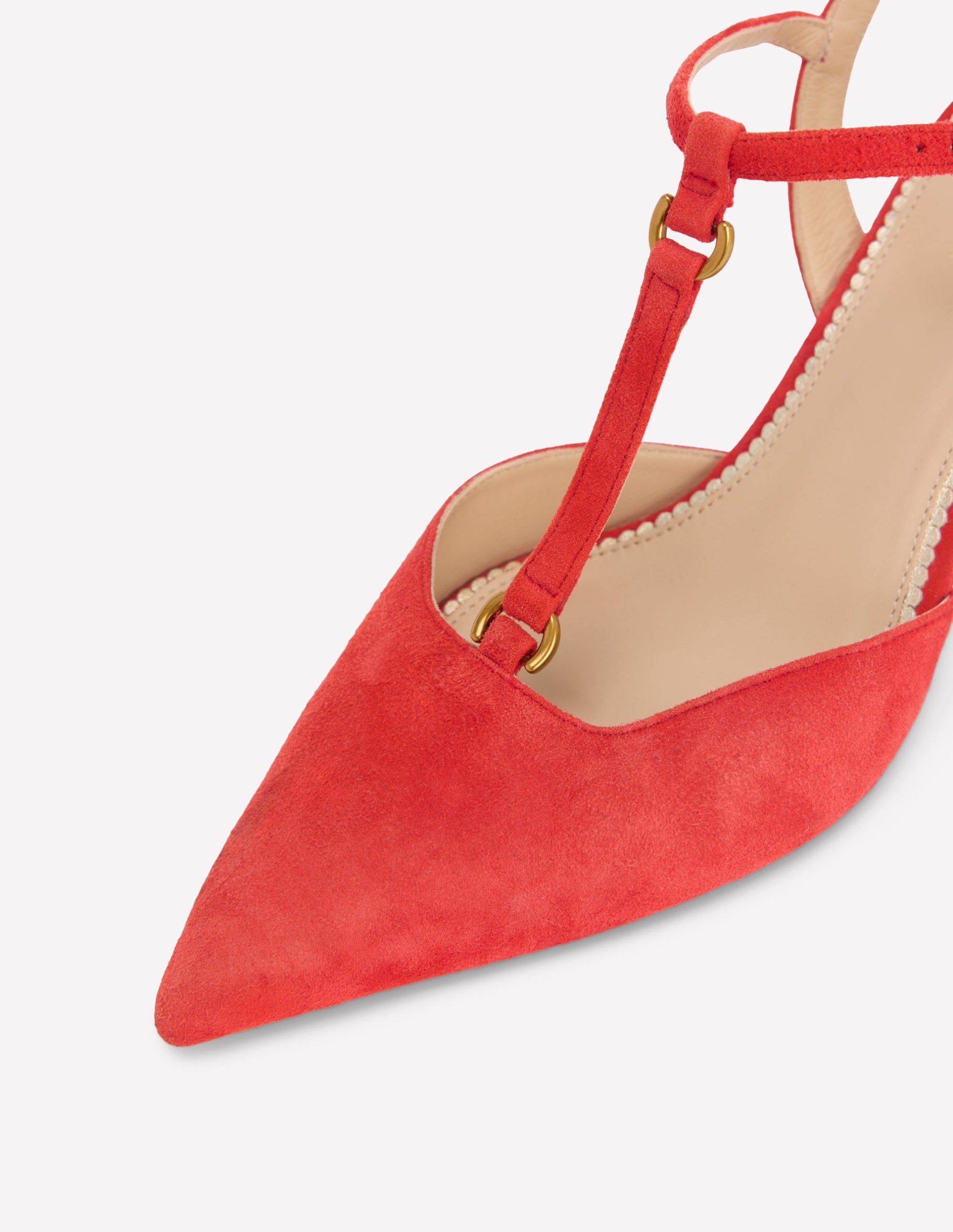 T-Bar Point Heels-Post Box Red - Image 4