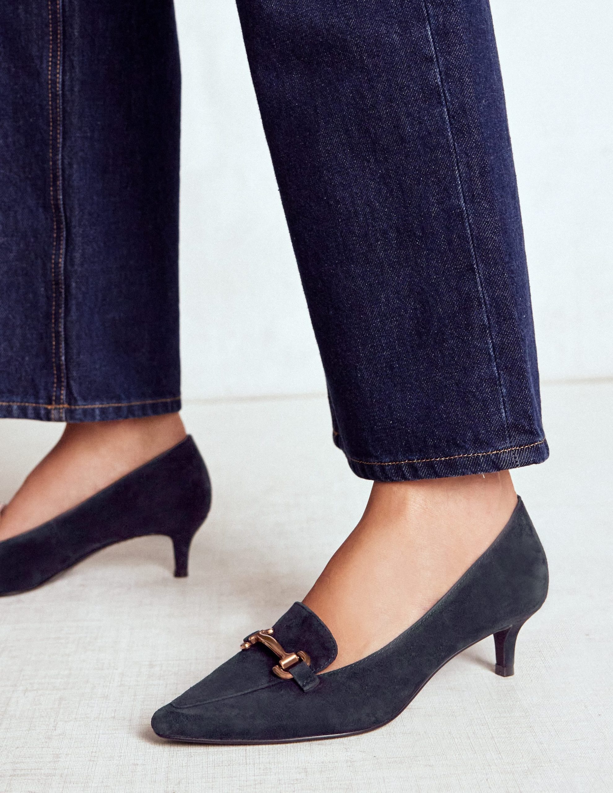 Iris Heel Snaffle Point Loafer-Navy - Image 2