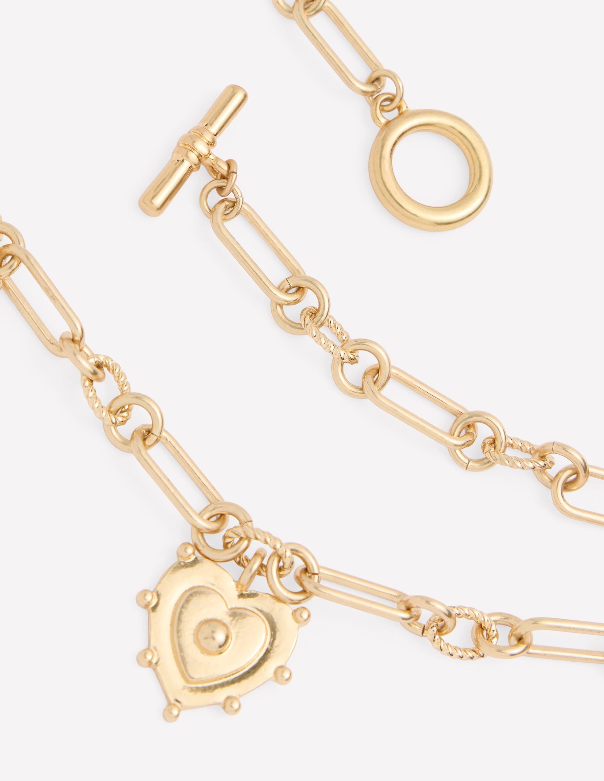 Multi-Heart Charm Necklace-Gold Colour - Image 3