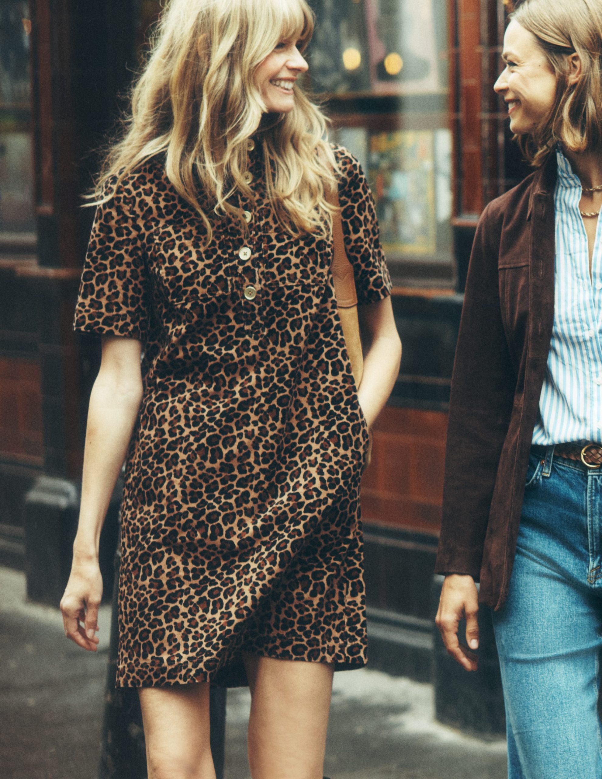 Zia Cord Pocket Shirt Dress-Multi. Cheetah Pop