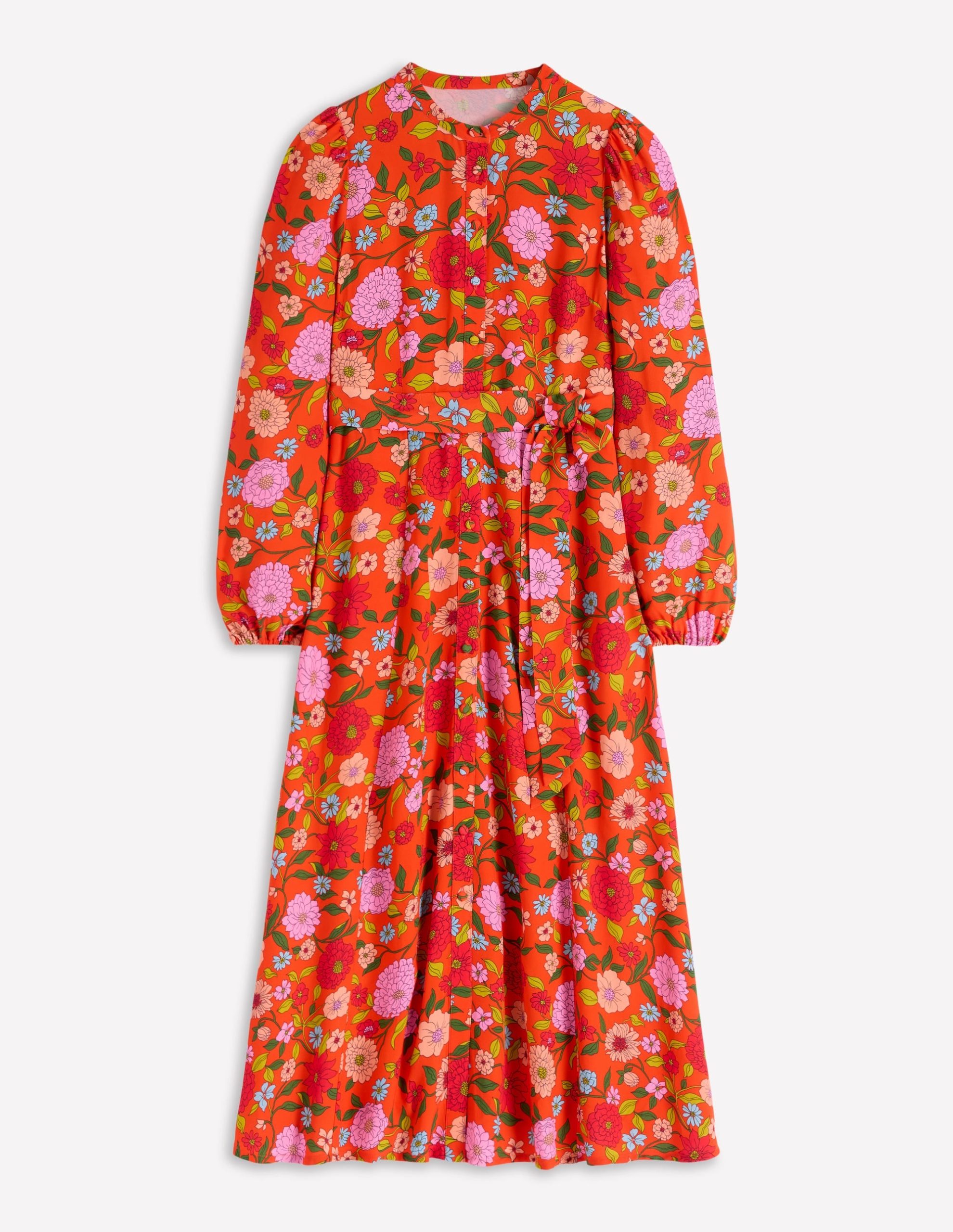 Mae Occasion Maxi Shirt Dress-Firecracker Red. Dahlia Trail - Image 7