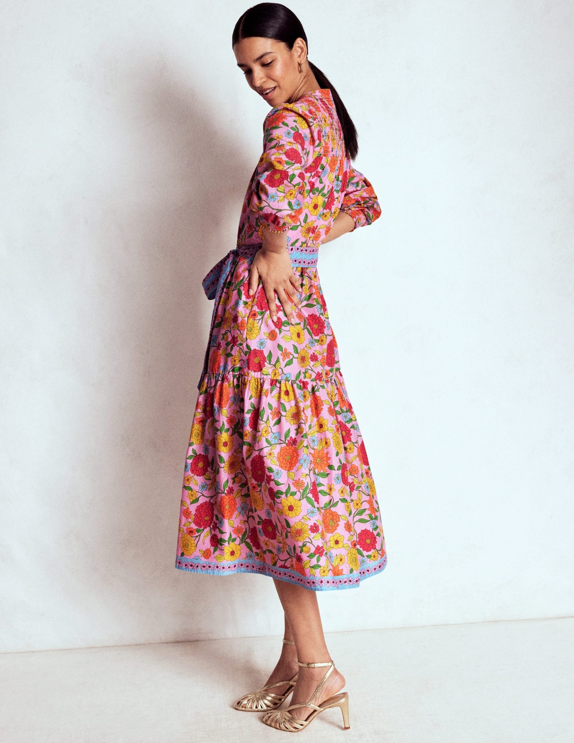 Cecily Cotton Midi Dress-Multi. Dahlia Trail - Image 4