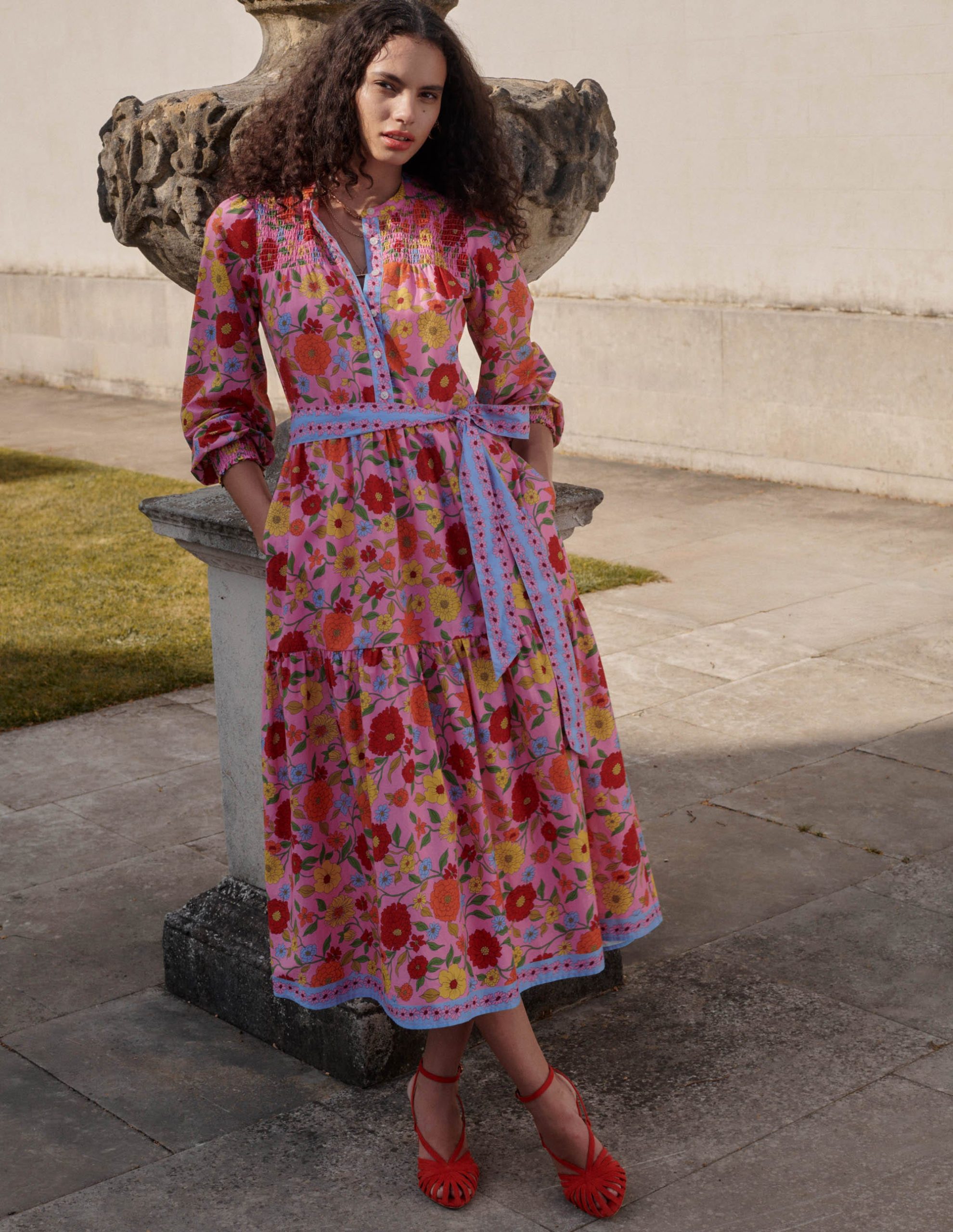 Cecily Cotton Midi Dress-Multi. Dahlia Trail - Image 2