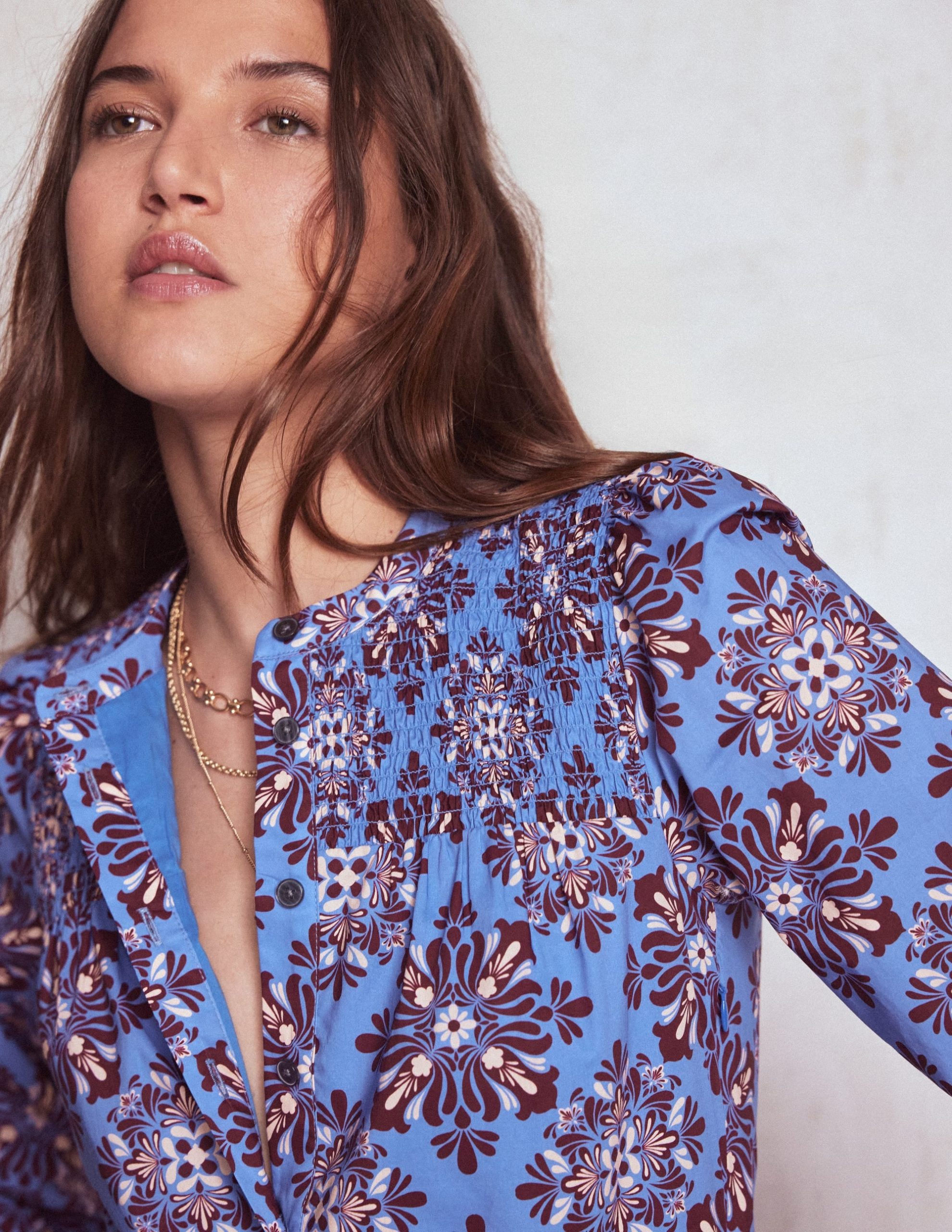 Cecily Cotton Midi Dress-Soft Blue. Bloom Mosaic - Image 2