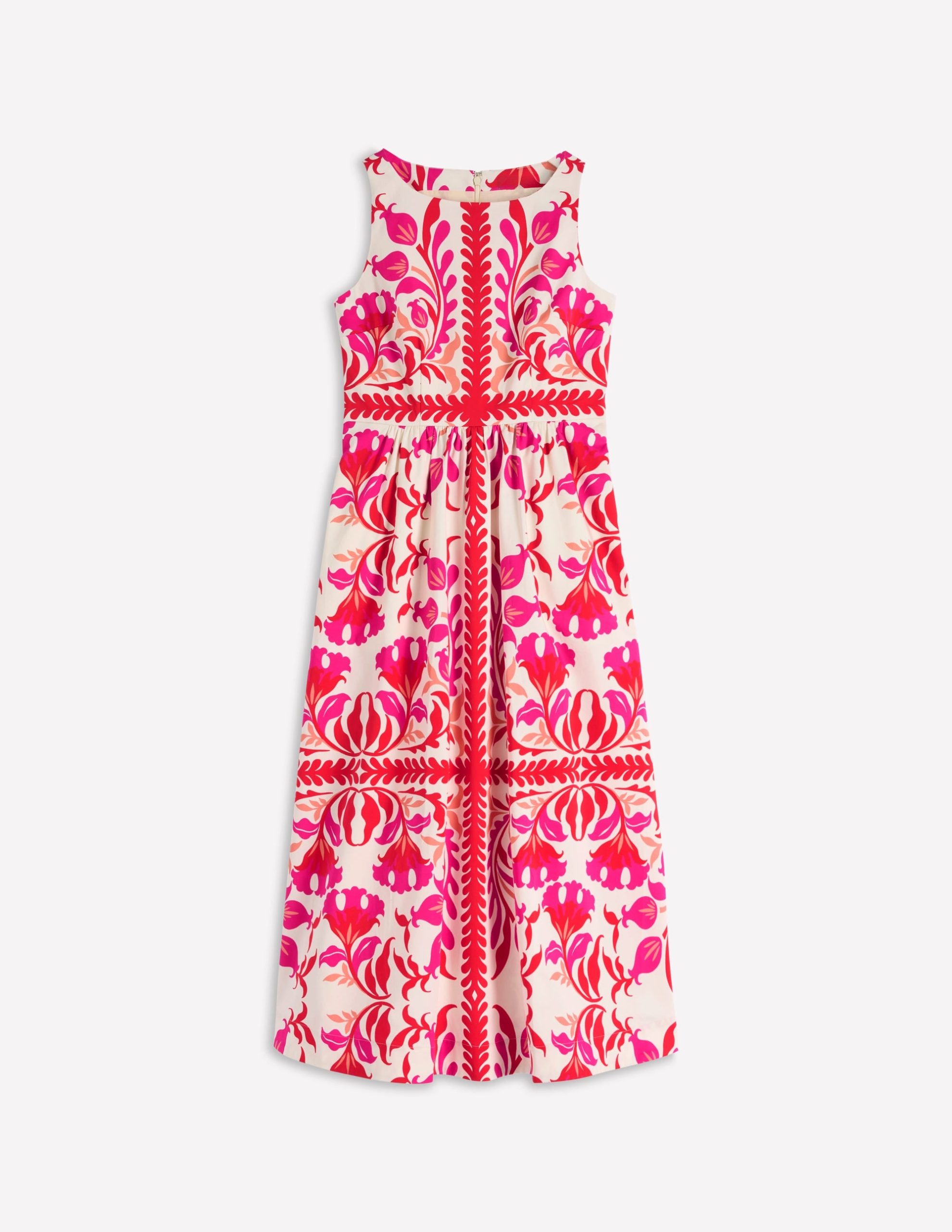 Lauren Cotton Midi Dress-Poppy Red. Elaborate Flora - Image 8