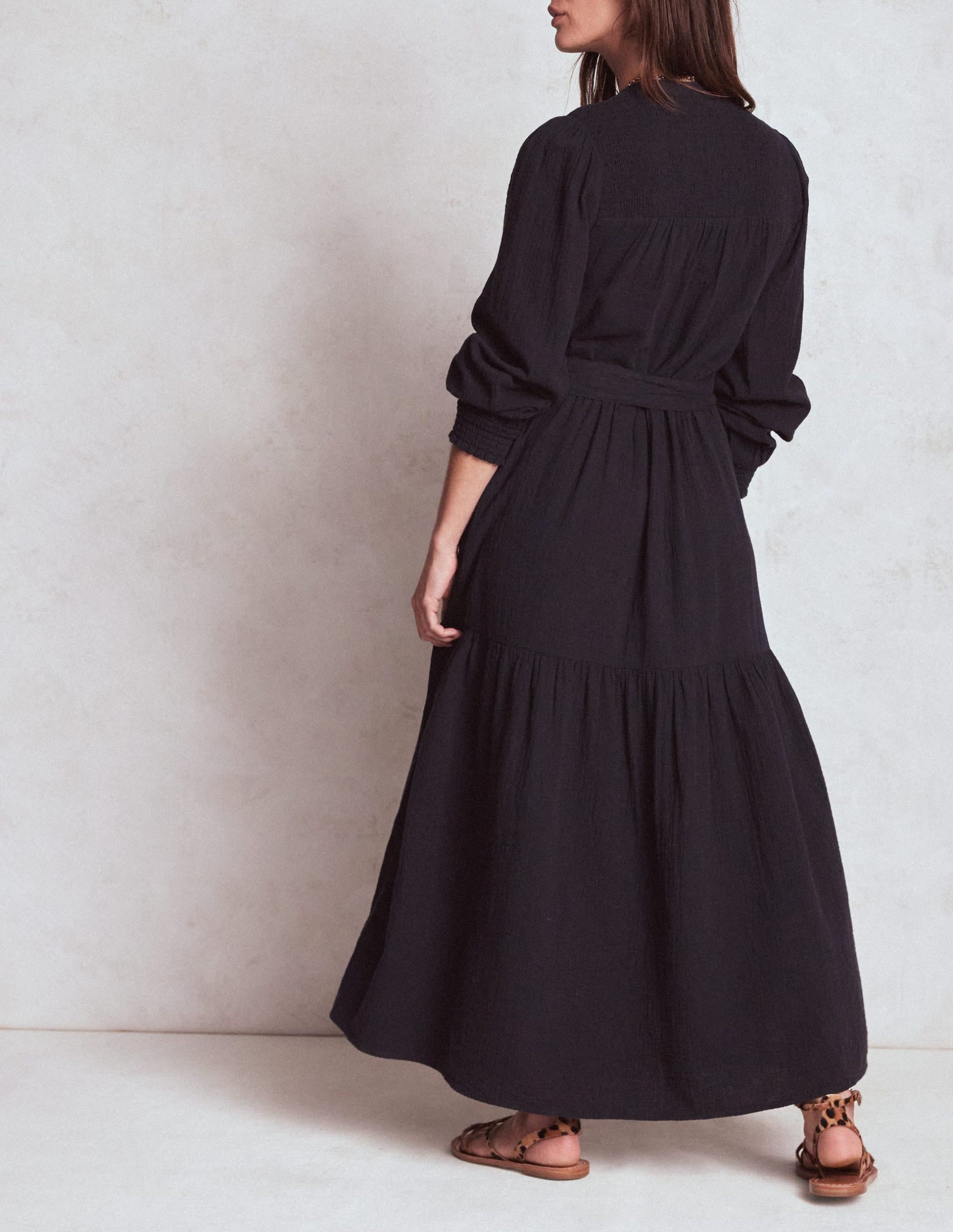 Cecily Double Cloth Midi Dress-Midnight Blue - Image 4