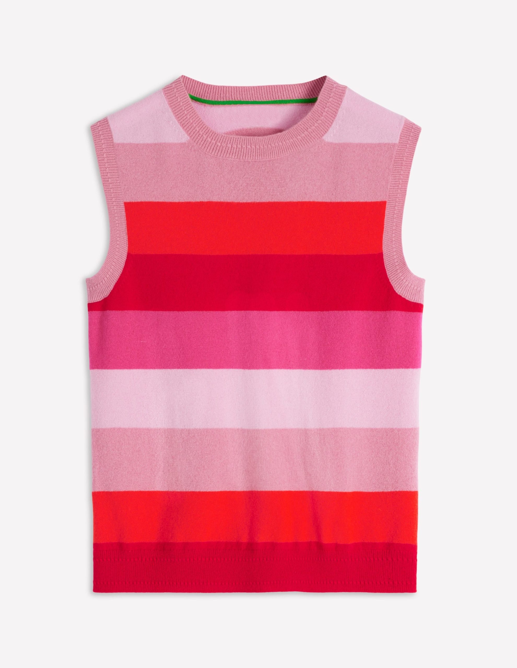 Eva Cashmere Vest-Pink/ Orange Stripe - Image 6