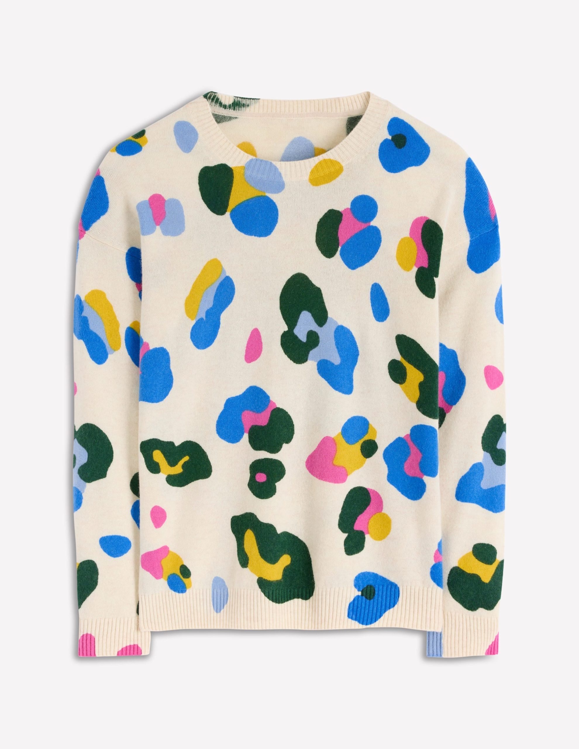 Lydia Cashmere Jumper-Warm Ivory. Leopard - Image 5