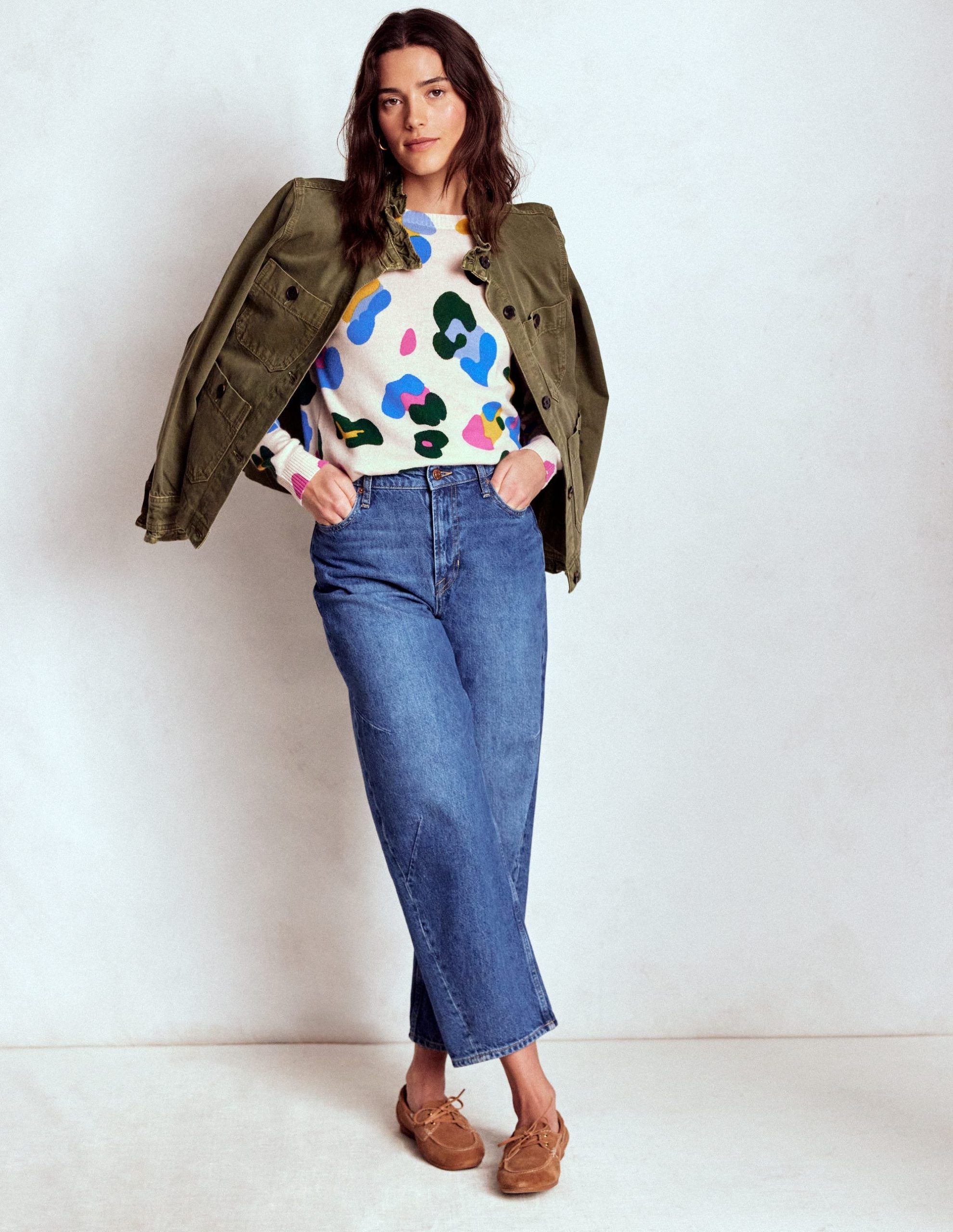 Lydia Cashmere Jumper-Warm Ivory. Leopard - Image 4