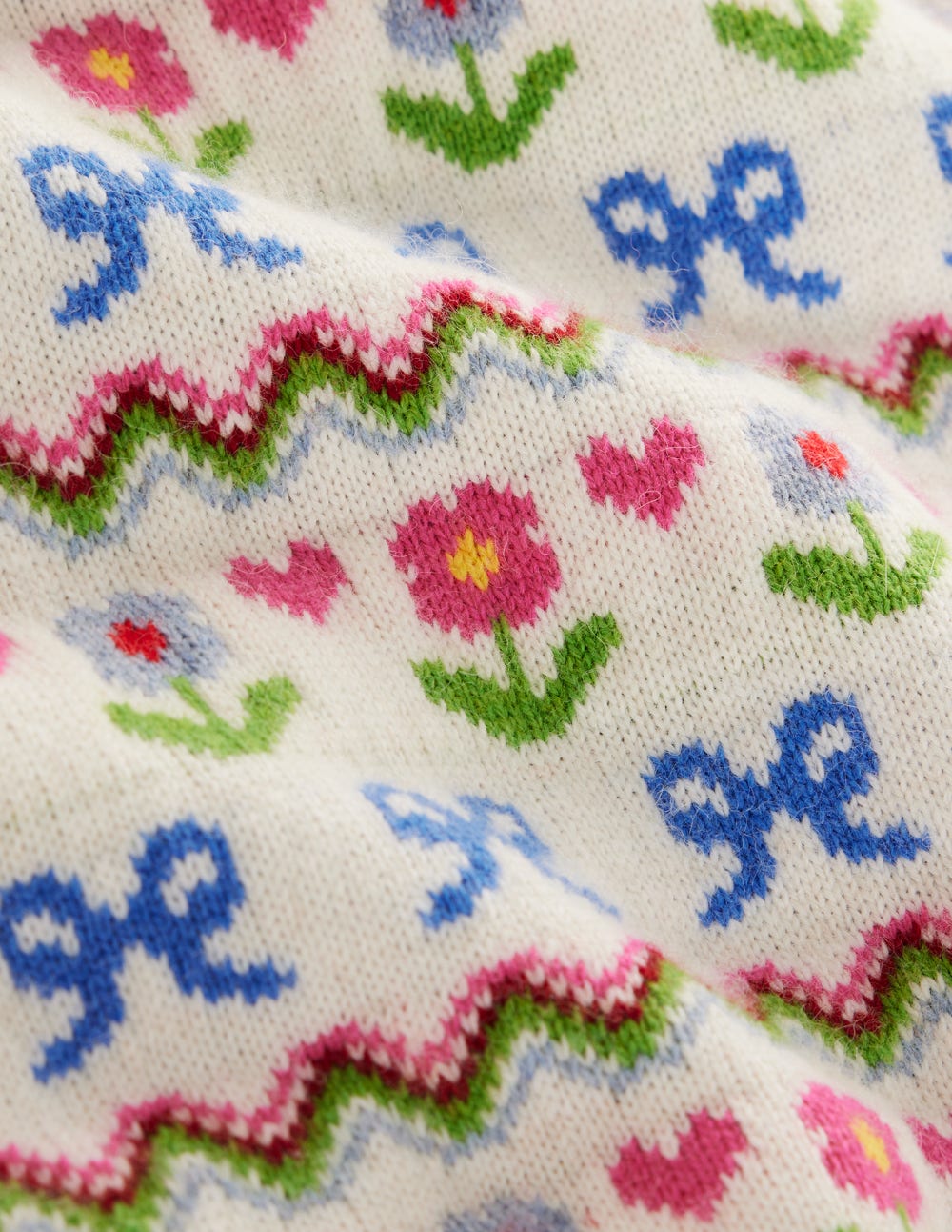 Edie Fair Isle Vest-Oatmeal Melange. Flowers - Image 7