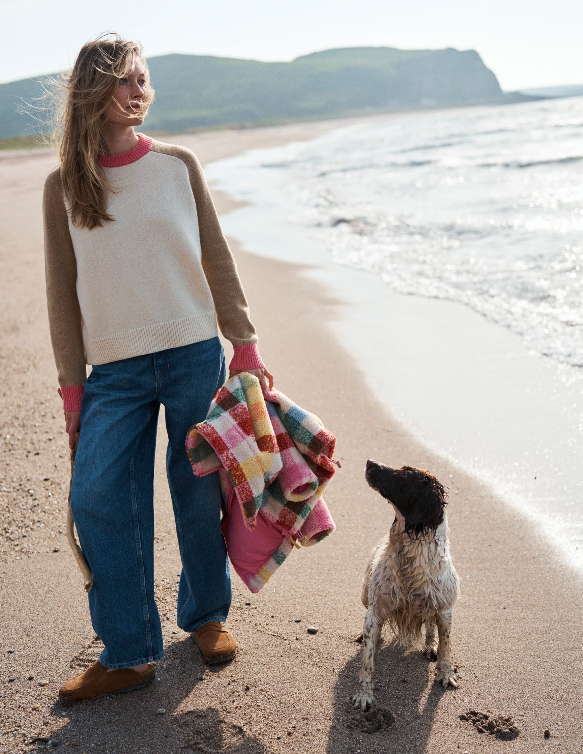 Marion Merino Sweater-Warm Ivory. Colourblock - Image 5