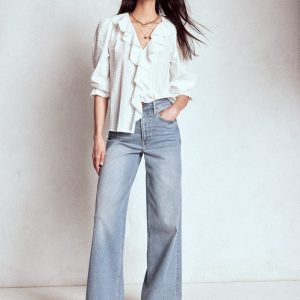 High Rise Wide Leg Jeans-Light Vintage