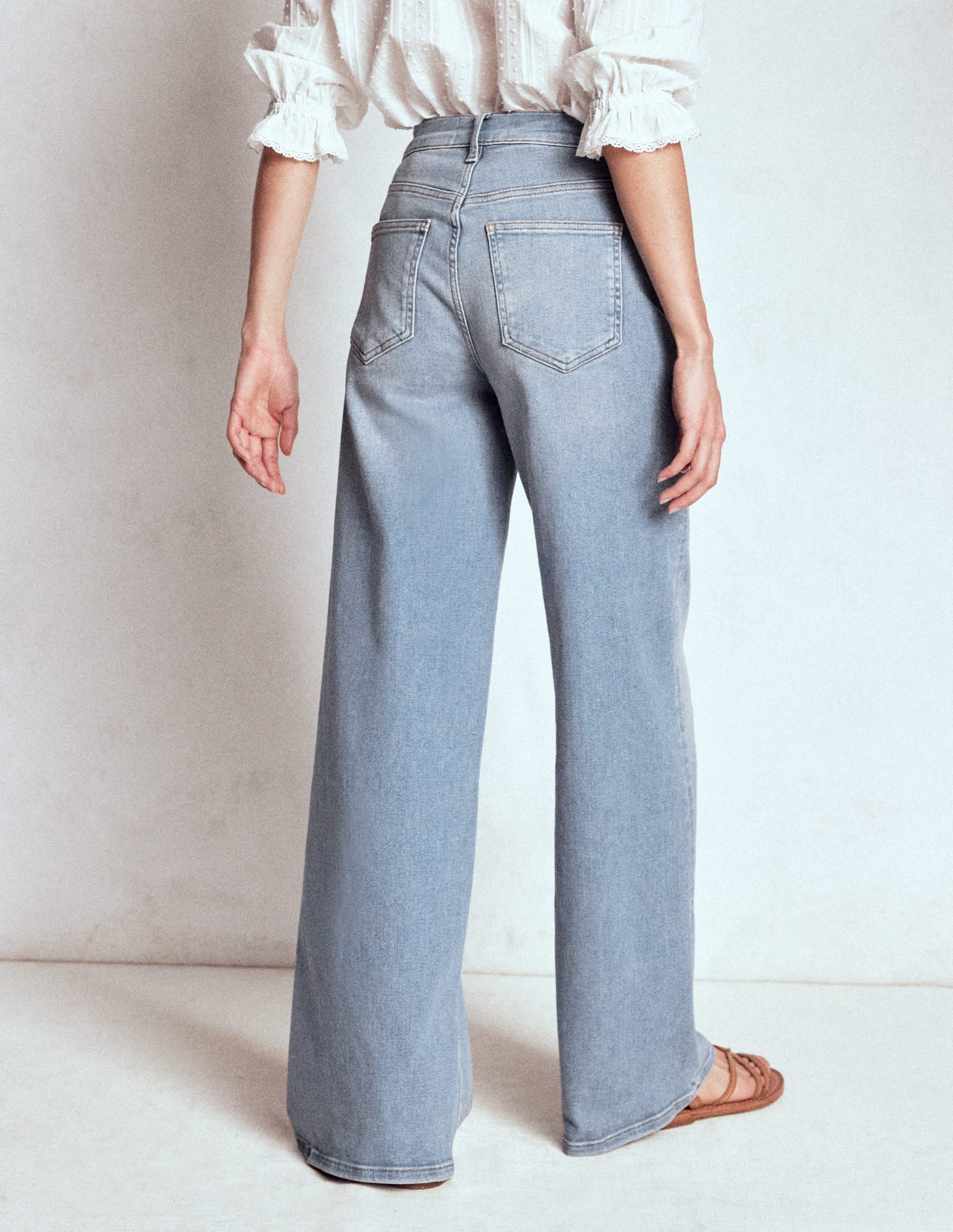 High Rise Wide Leg Jeans-Light Vintage - Image 3