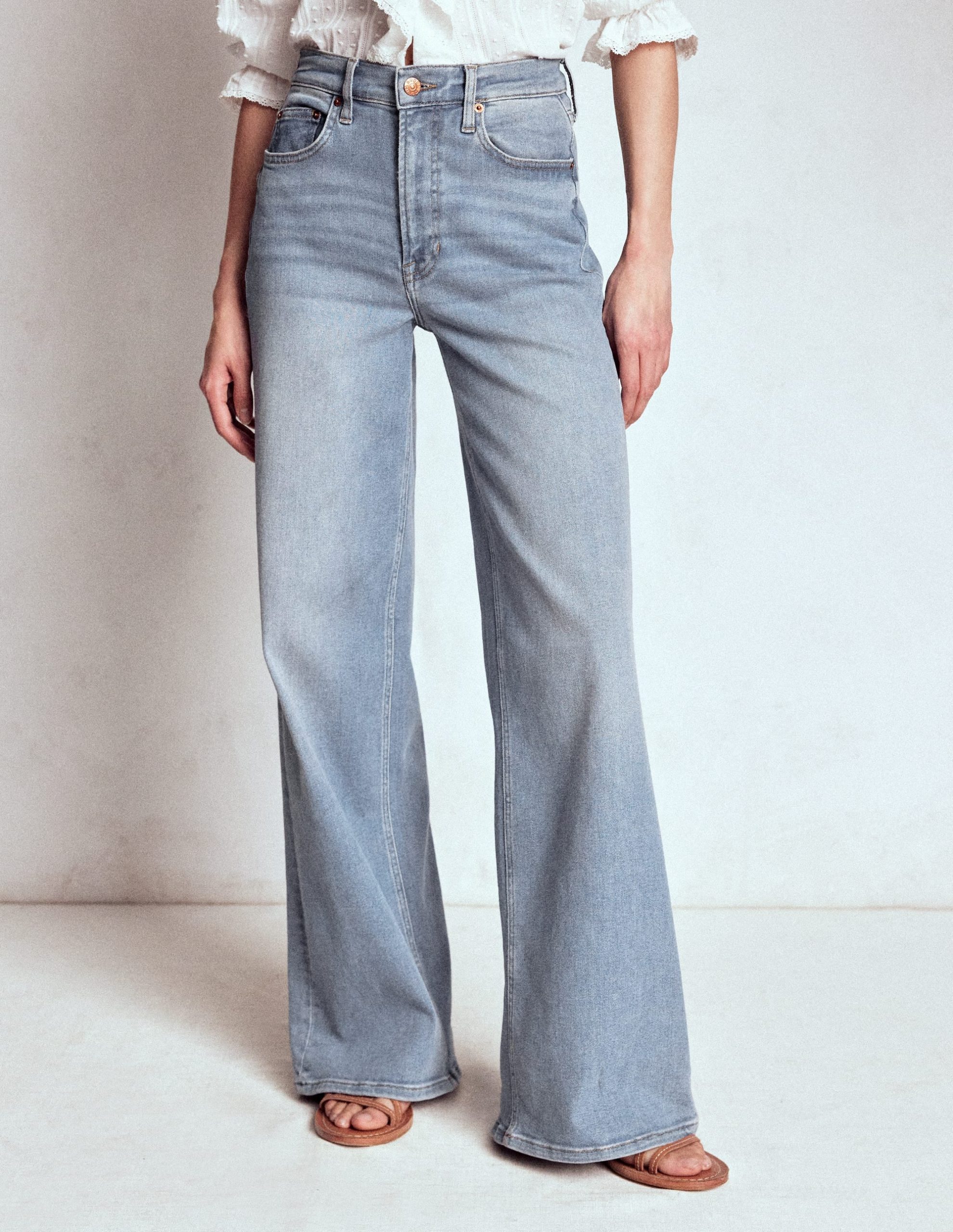 High Rise Wide Leg Jeans-Light Vintage - Image 4