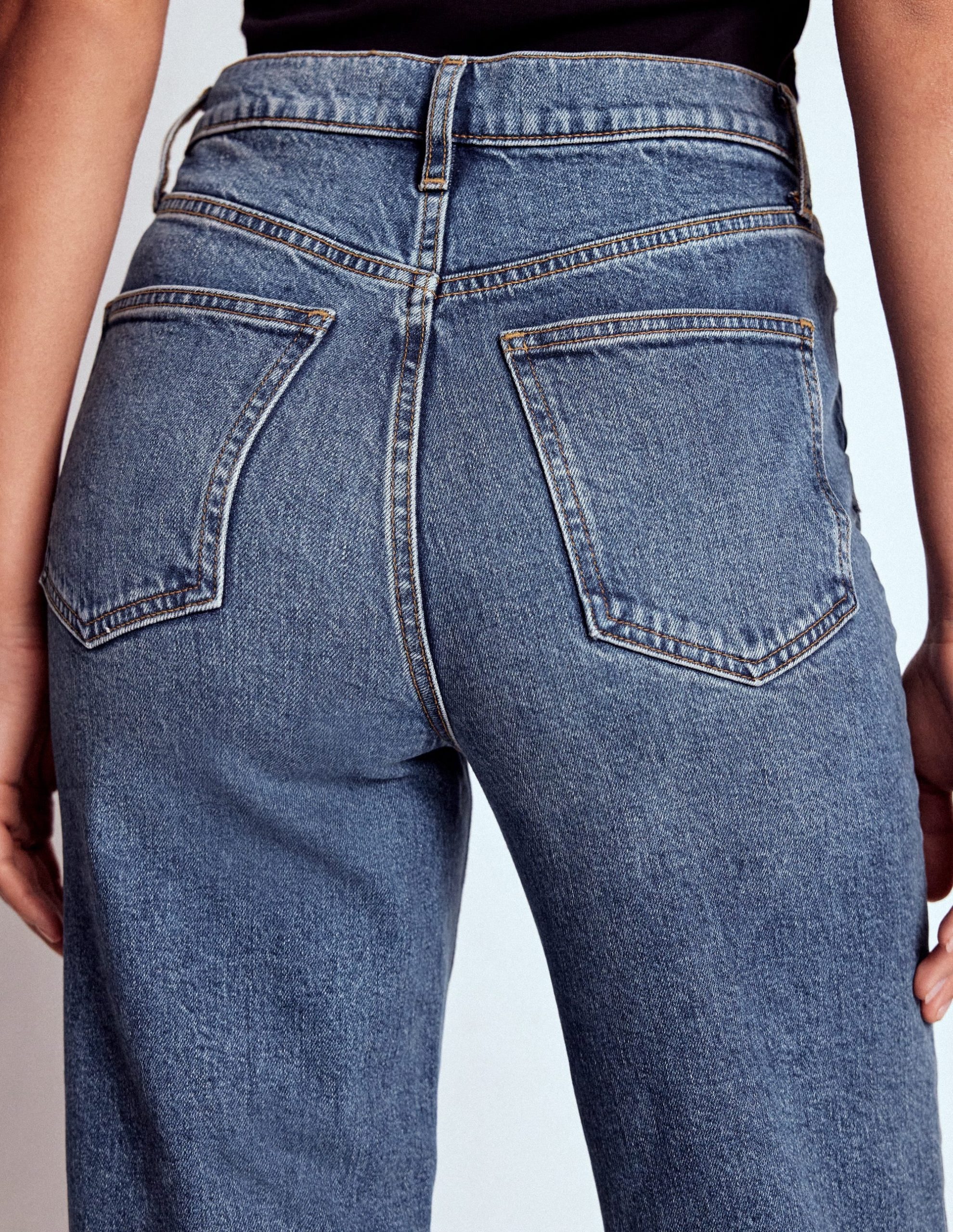 High Rise Column Leg Jeans-Mid Vintage - Image 8