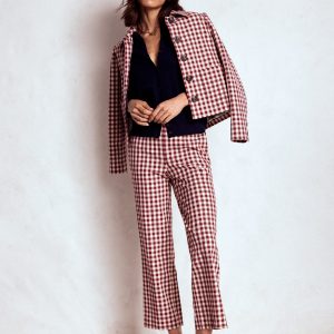 Smart 7/8 Pants-Chestnut Gingham