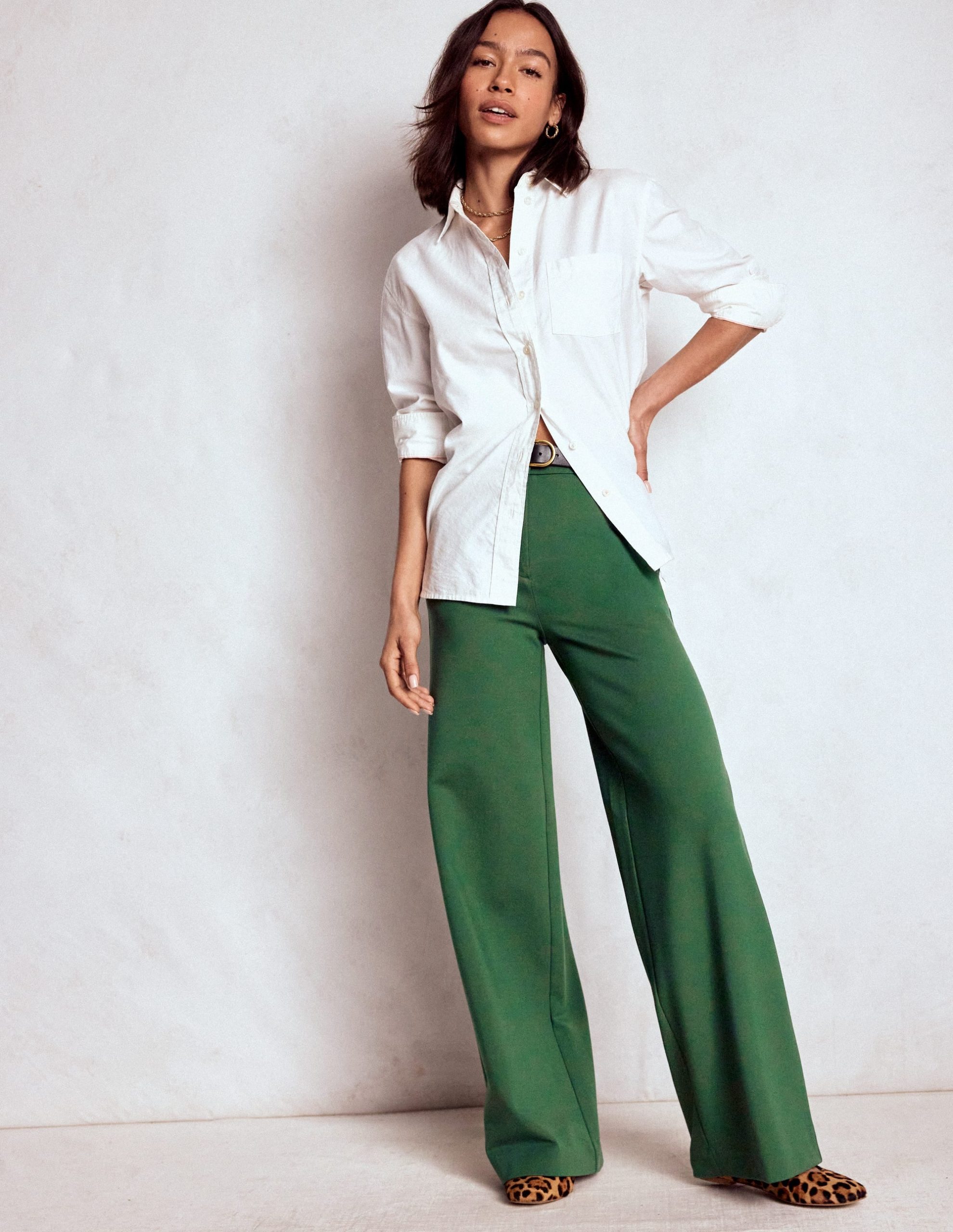 Belgravia Ponte Pants-Hunter Green