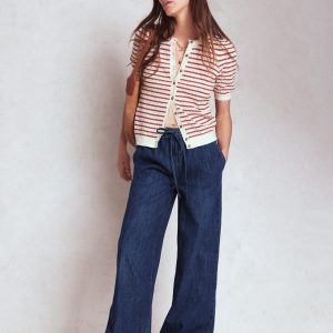 Drawcord Denim Pants-MID WASH