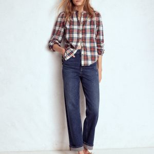 Mid Rise Straight Leg Jeans-Dark Vintage
