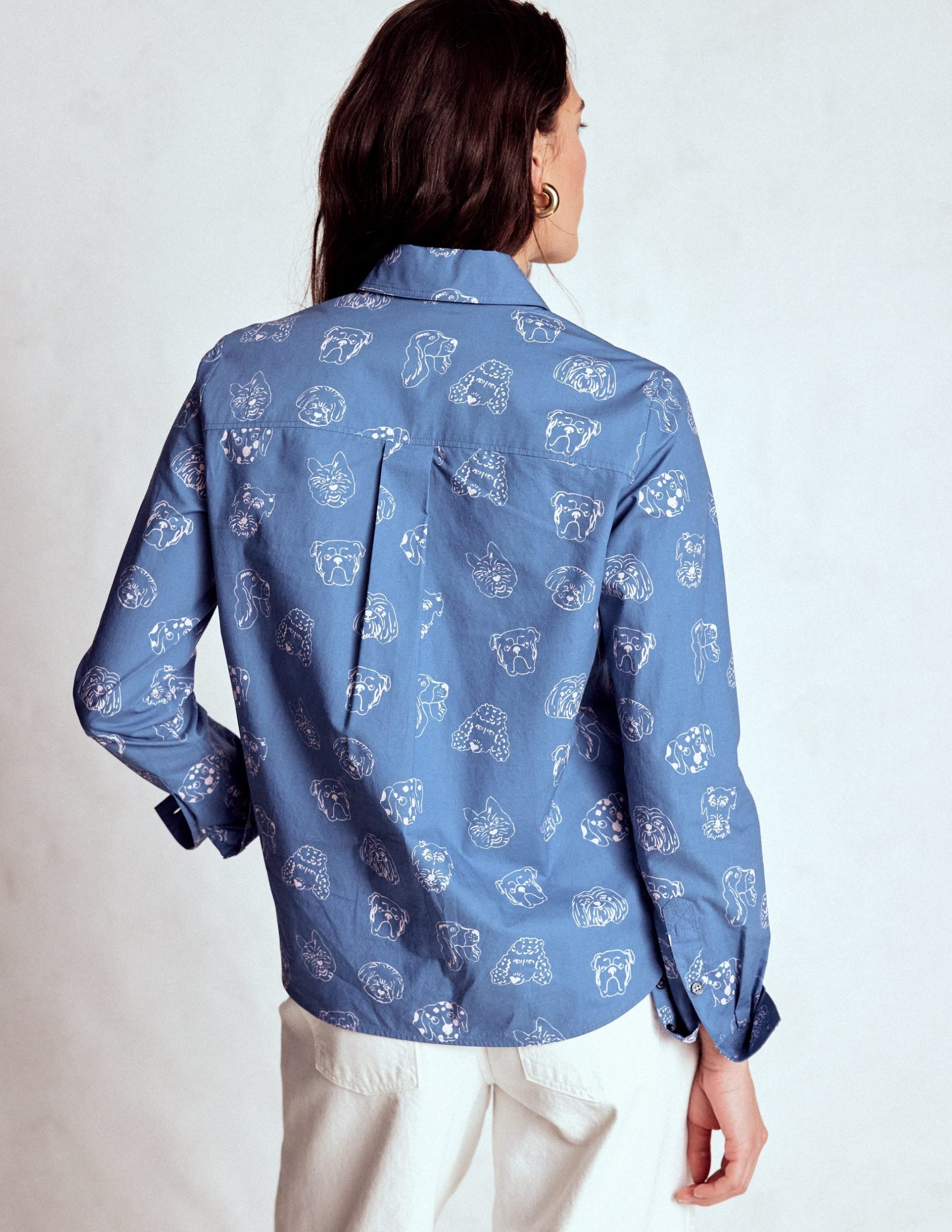 Sienna Cotton Shirt-Blue. Multi Dogs - Image 3