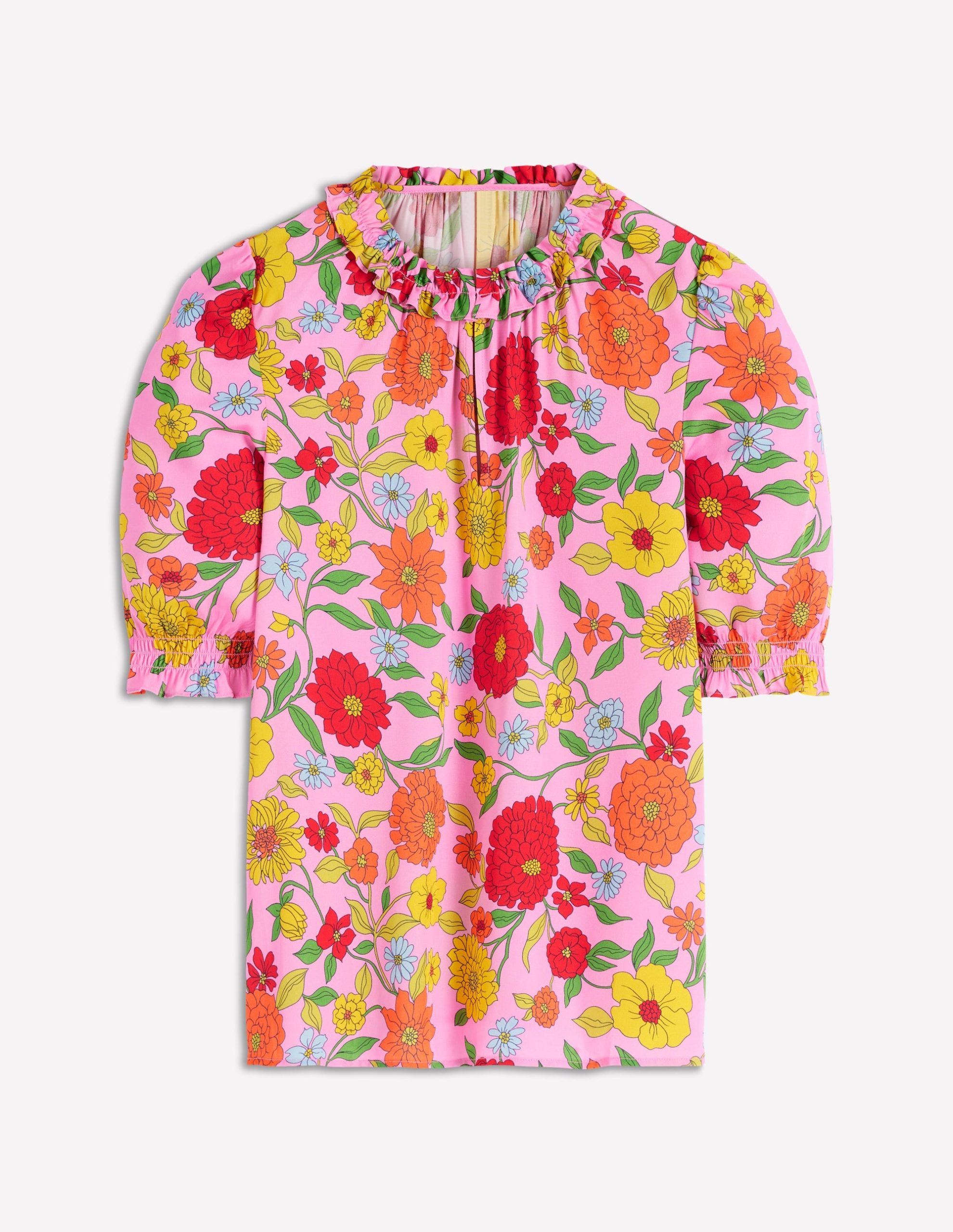 Ria Short Sleeve Top-Rose Bloom. Dahlia Trial - Image 6