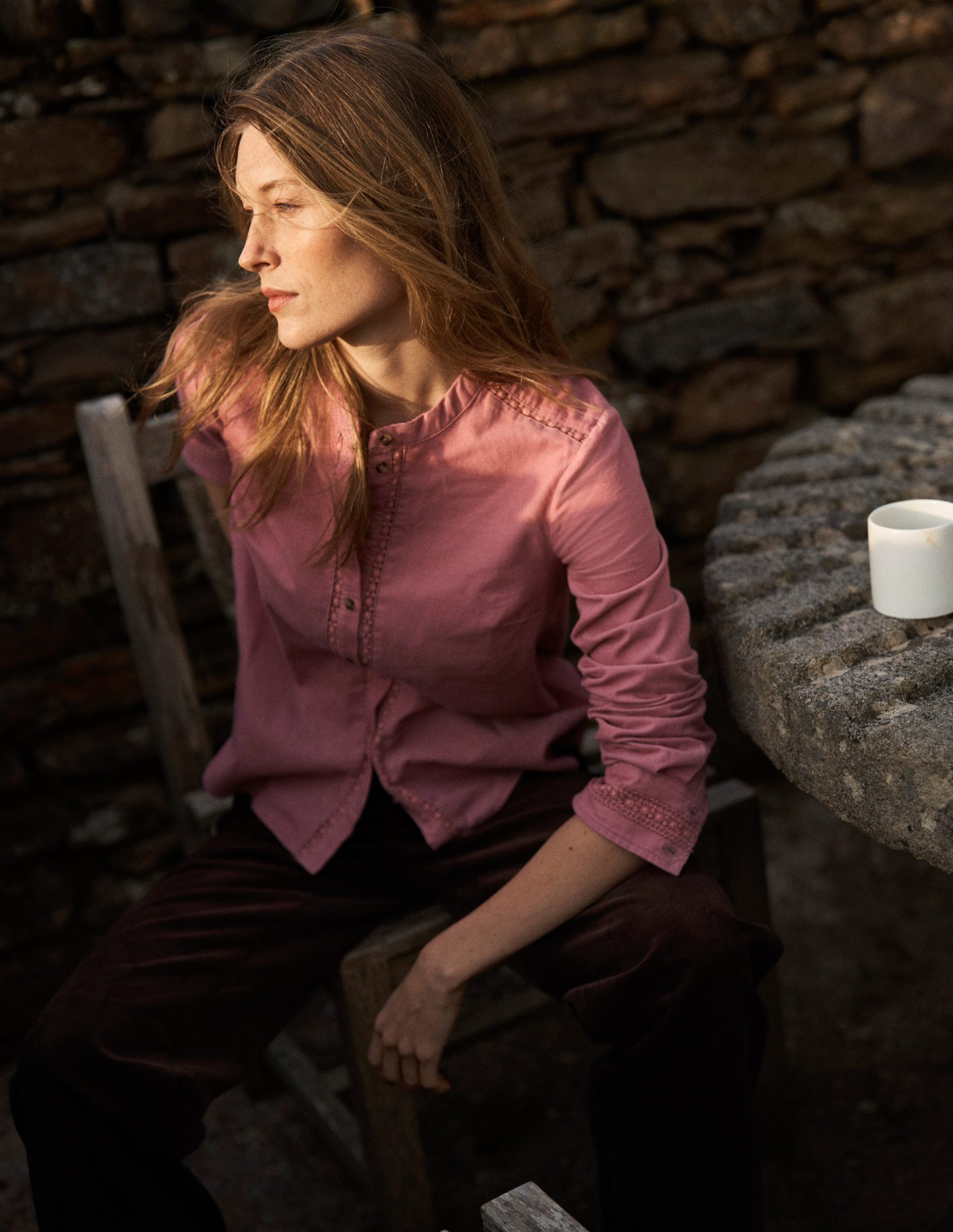 Victoria Cord Shirt-Blushing Rose - Image 5