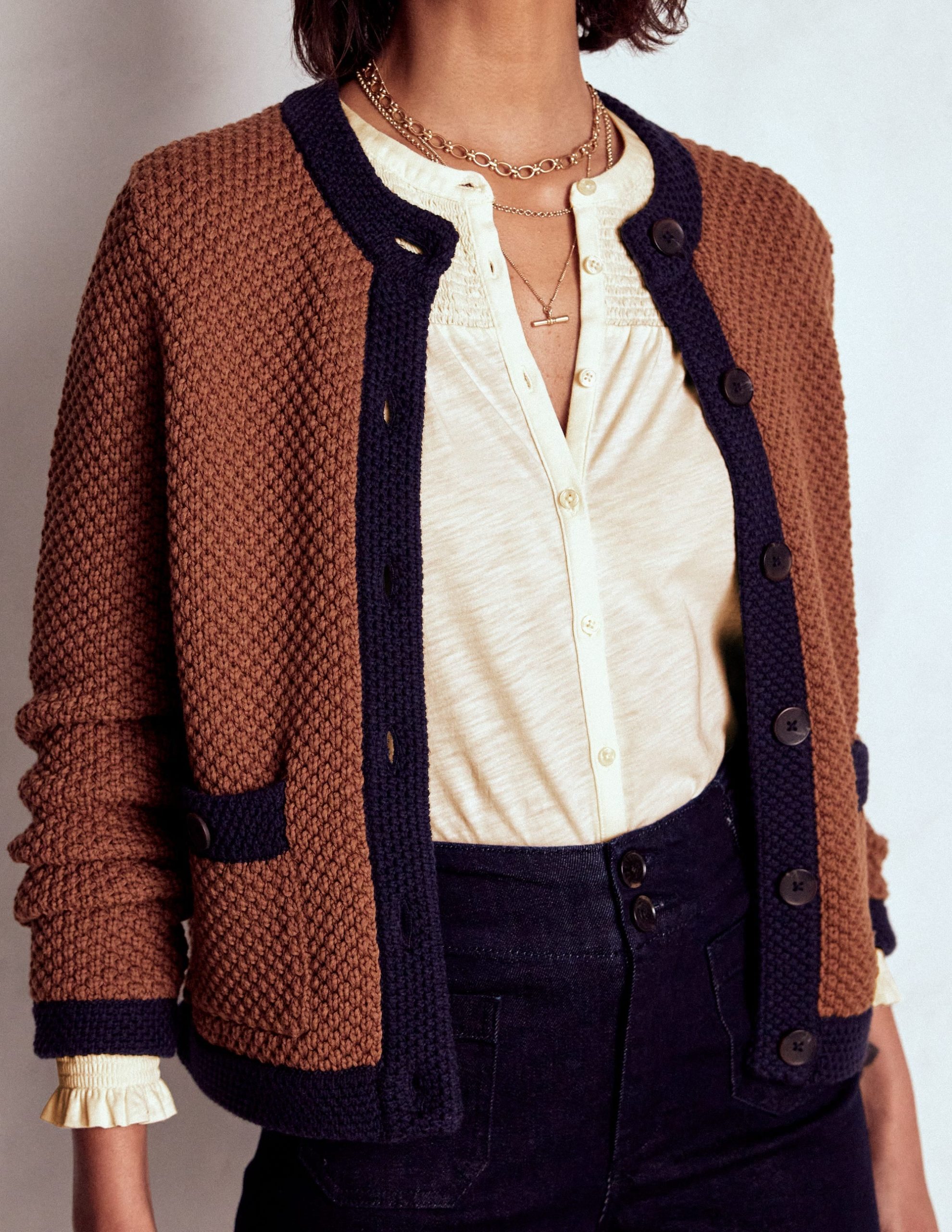 Elsa Smocked Yoke Jersey Shirt-Ivory - Image 5