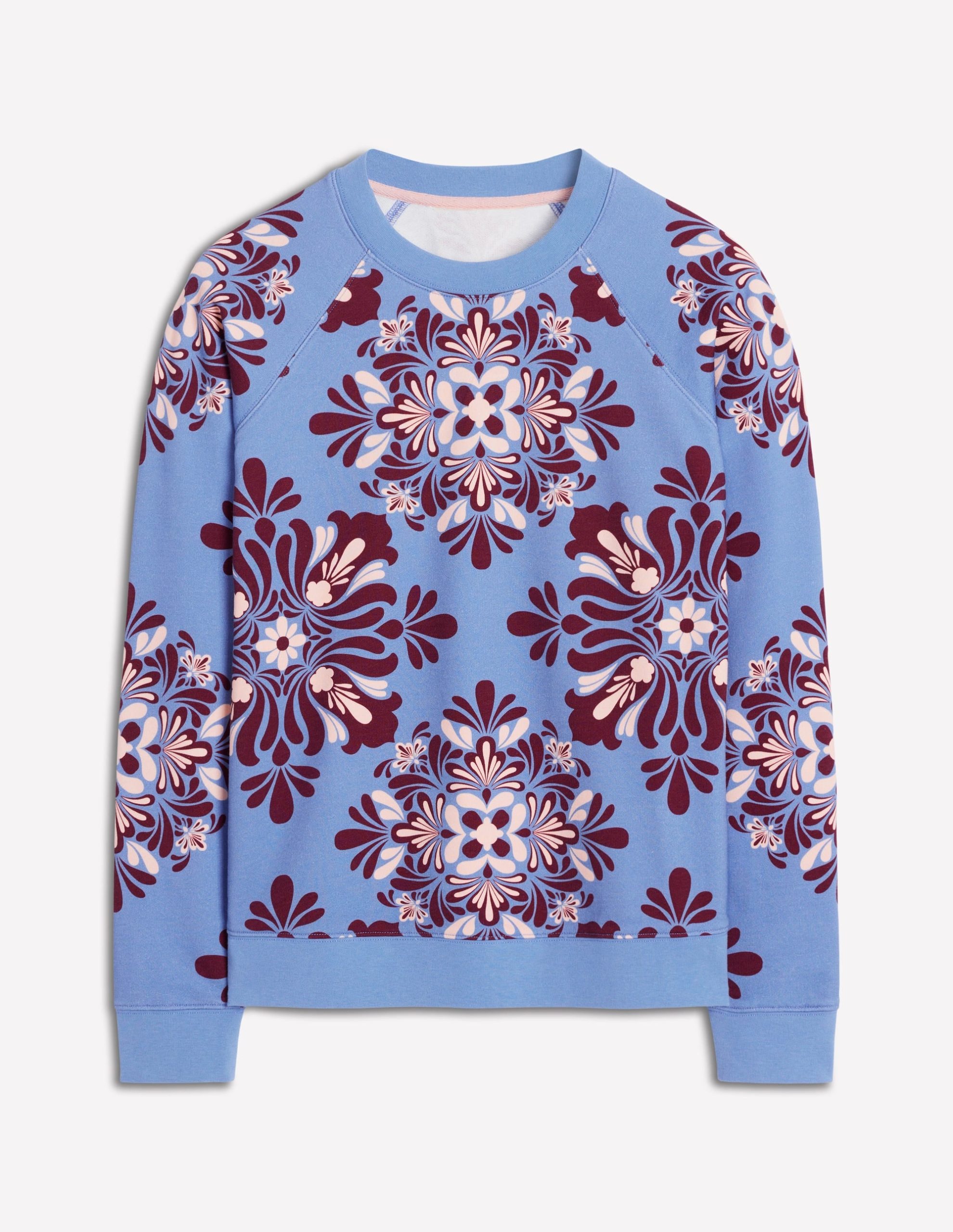 Rosa Printed Sweatshirt-Soft Blue. Bloom Mosaic - Image 5