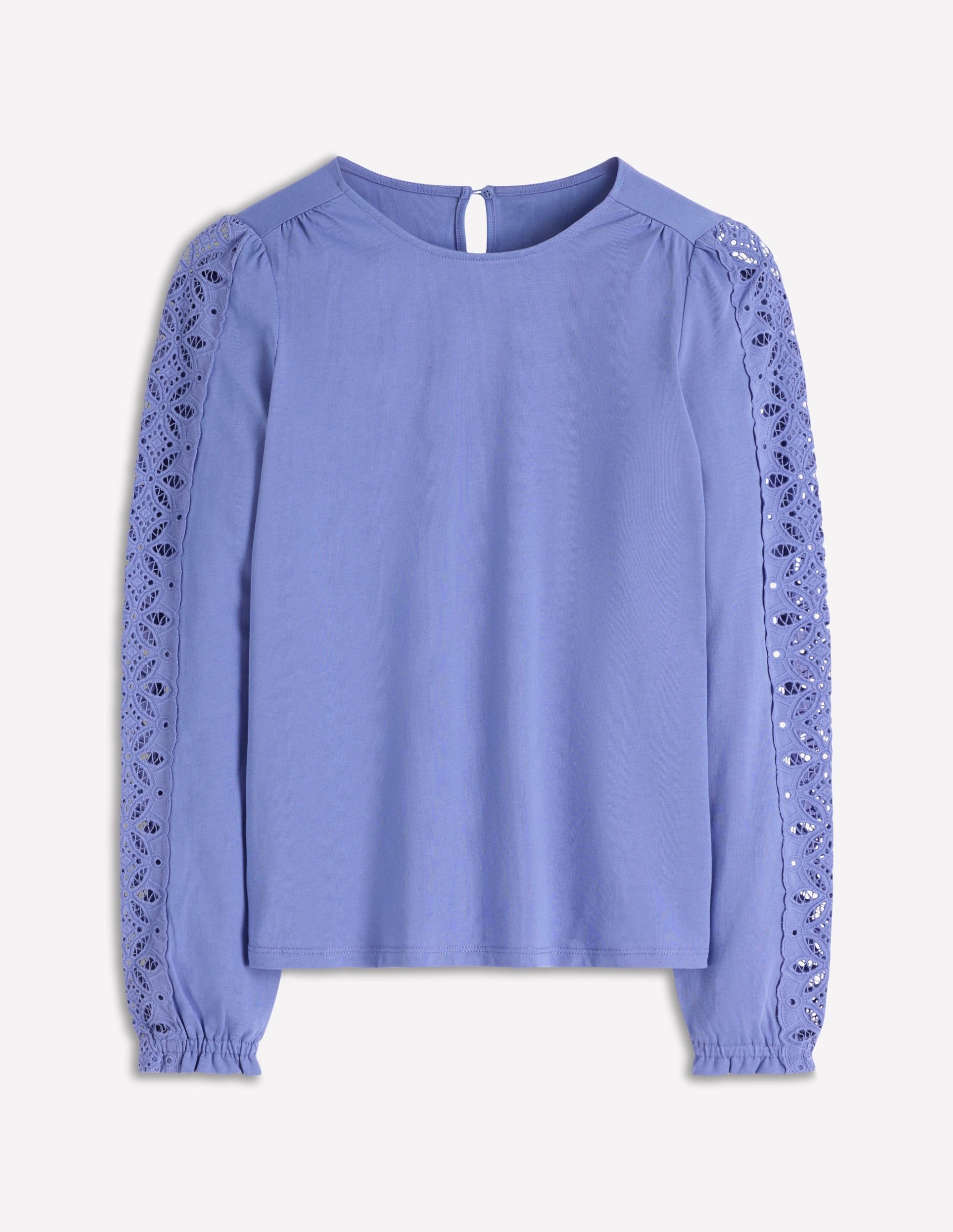 Scarlett Broderie Trim Top-Soft Blue - Image 4