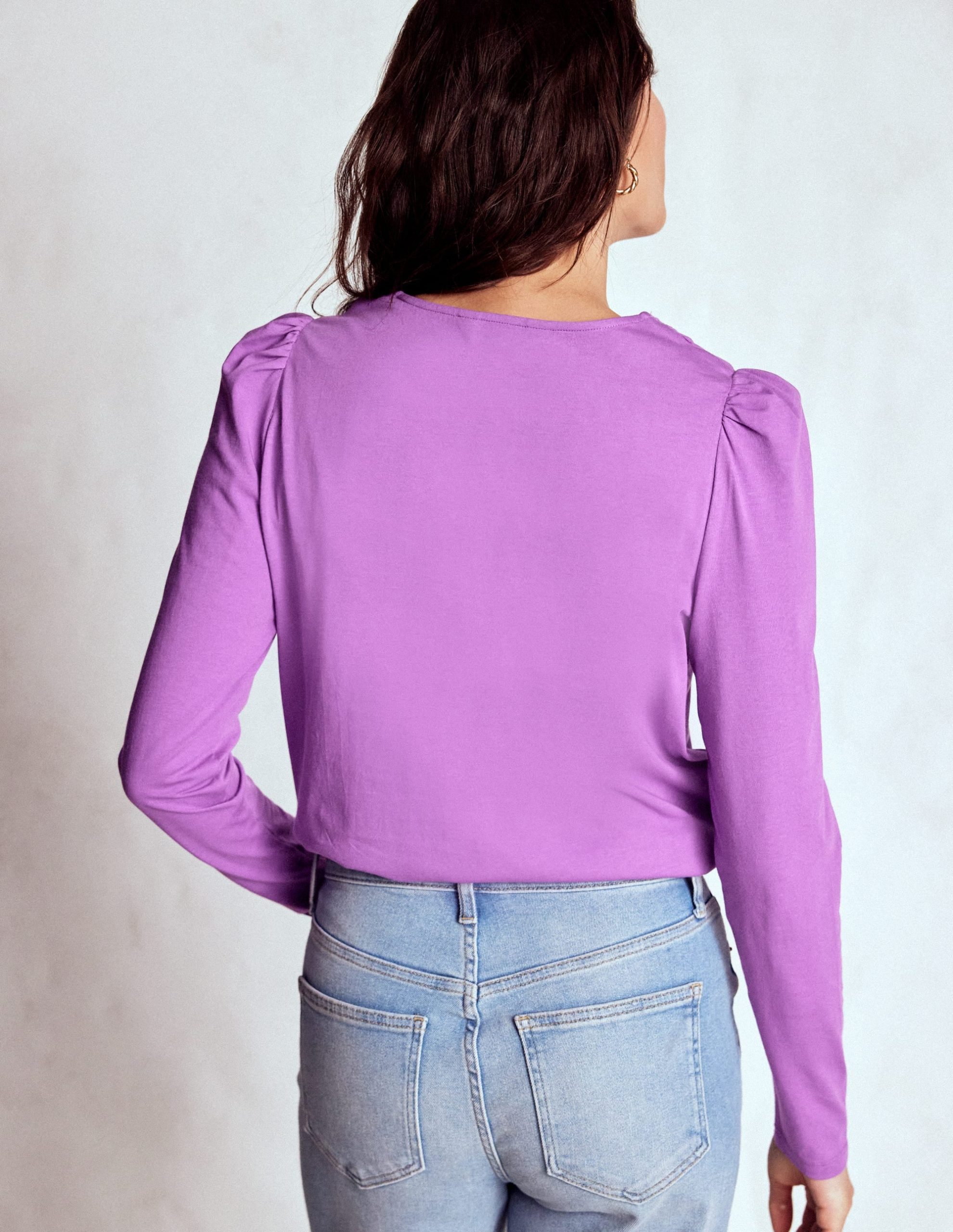 Flora Lace V-neck Top-Amethyst Purple - Image 3