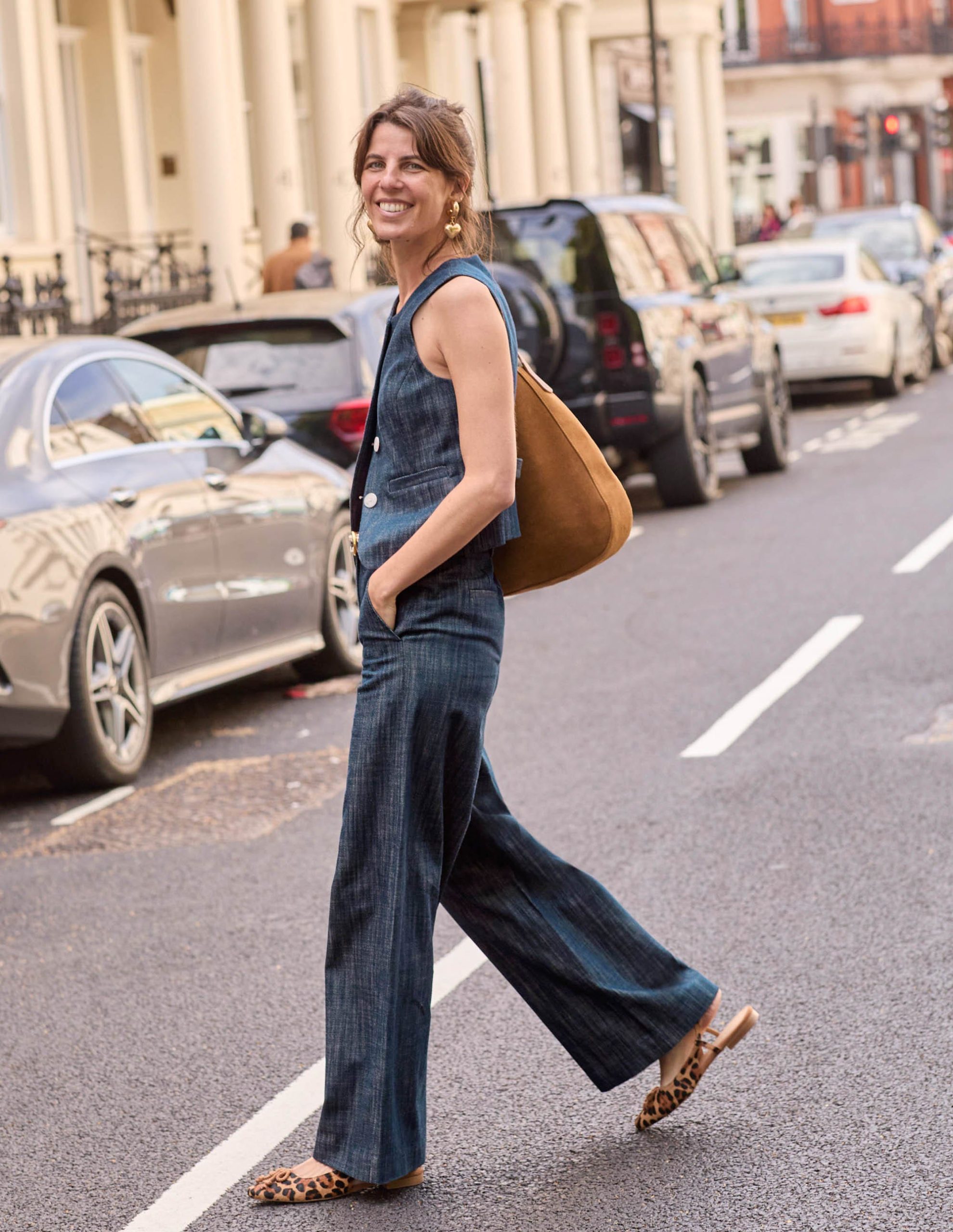 Tailored Twill Waistcoat-Navy. Indigo - Image 6