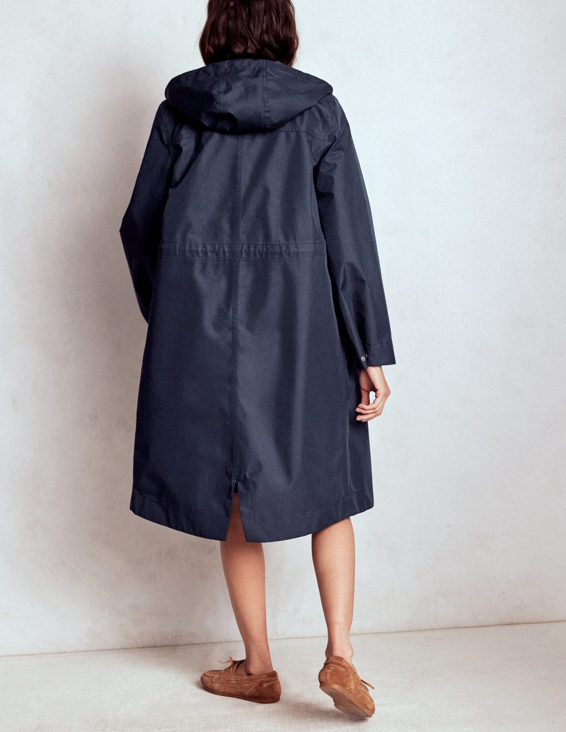 Longline Rain Mac-Navy Colourblock - Image 3